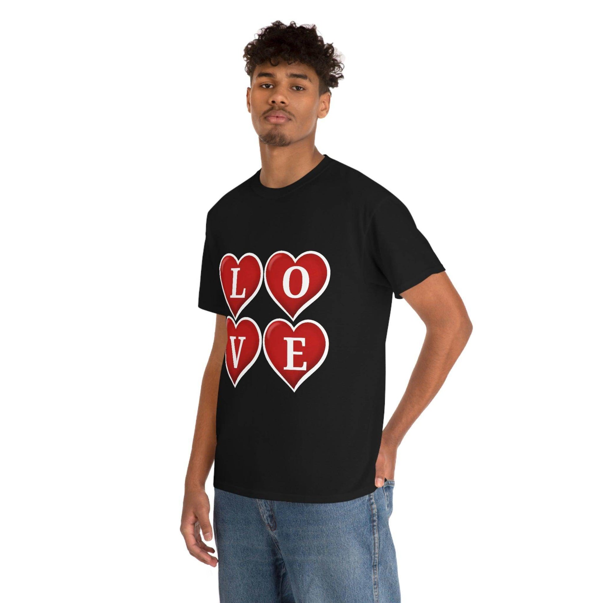 white 4hearts love Tee - Giftsmojo