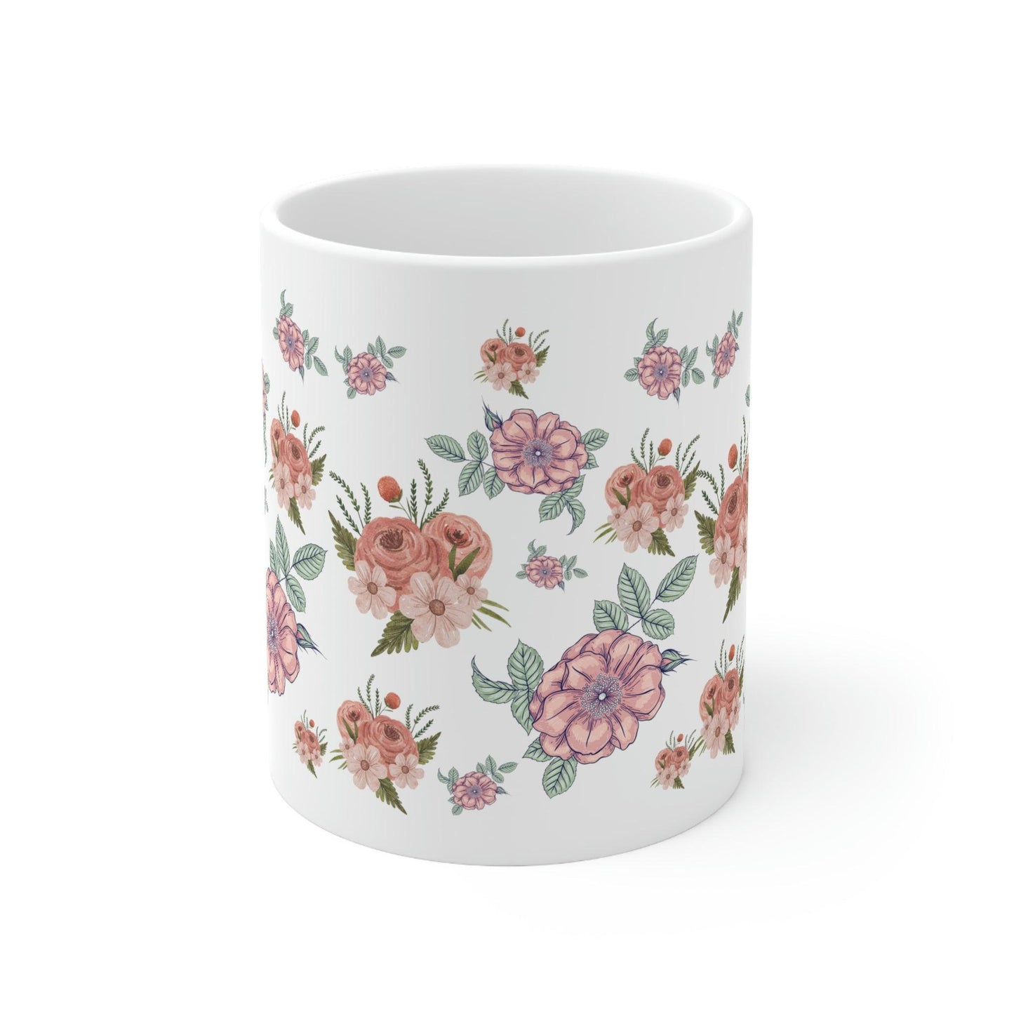 Vintage Floral Mug, gift for mom on mothers day, Birthday gift for mom, gift for plant lovers, hot cocoa mug, gift for coffee lover - Giftsmojo