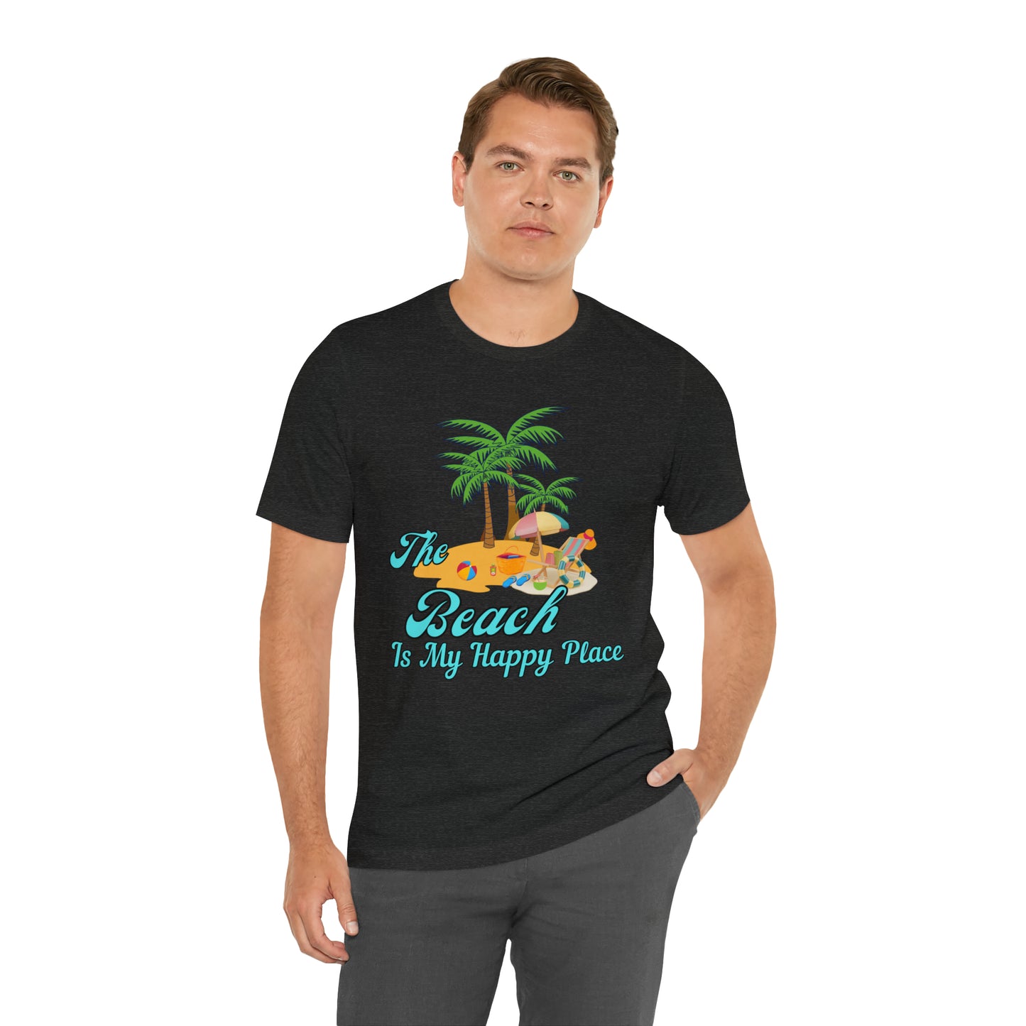 Beach shirt, The Beach is my happy place shirt, Beach t-shirt, Summer shirt, Beachwear, Beach fashion, Stylish beach apparel