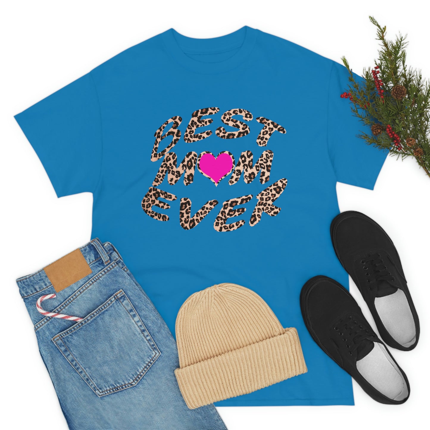 Best mom ever leopard print Tee