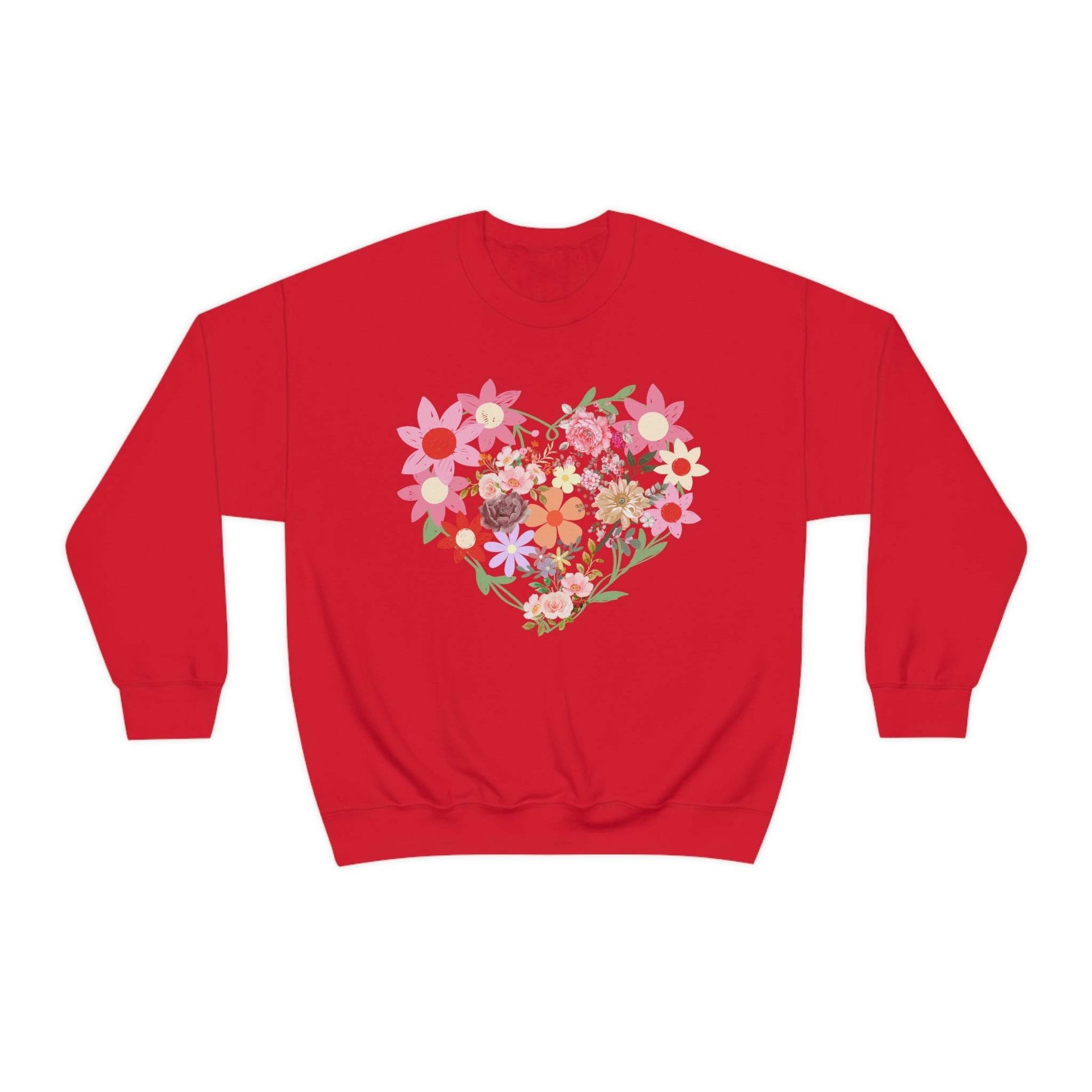 Flower Heart sweatshirt - Floral sweatshirt - Love Sweatshirt - Giftsmojo