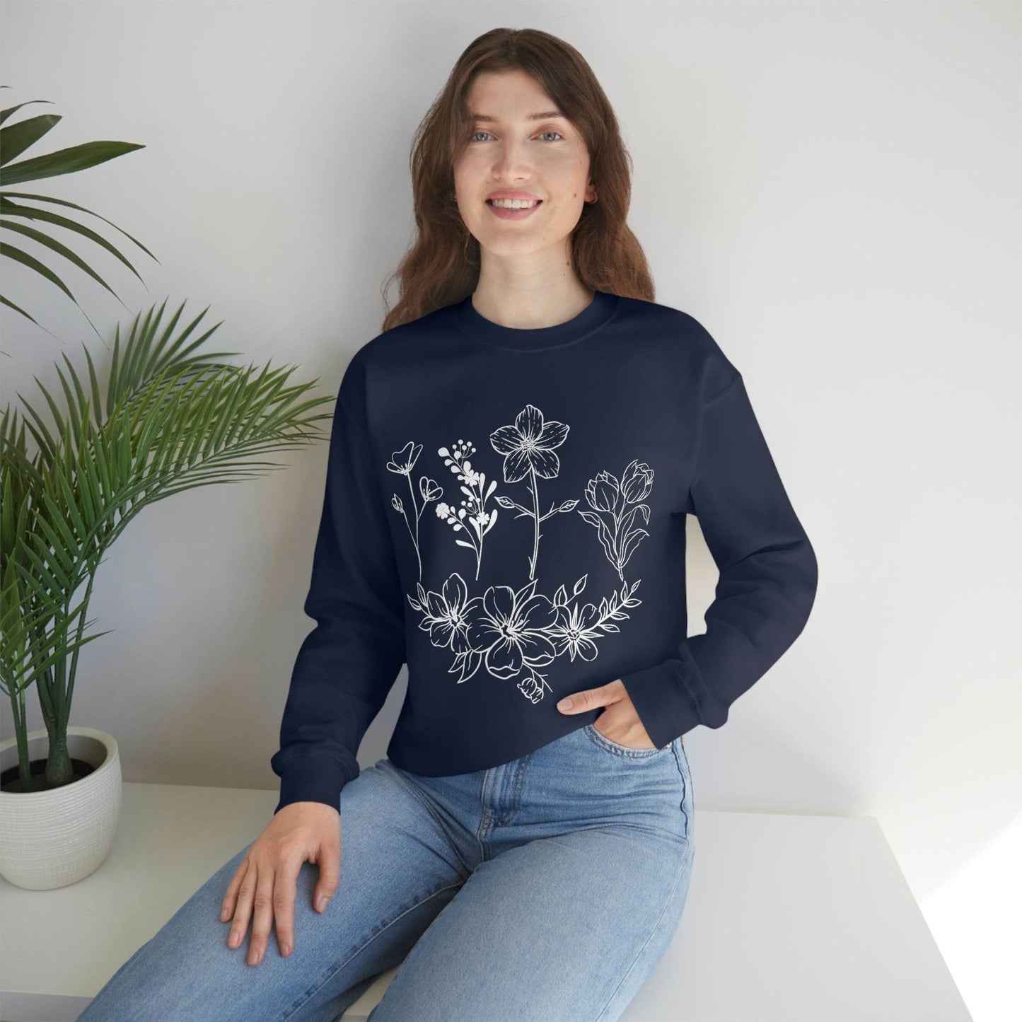 Flower sweatshirt, Vintage Flower Shirt, Vintage Botanical Shirt, plant sweatshirt, - Giftsmojo