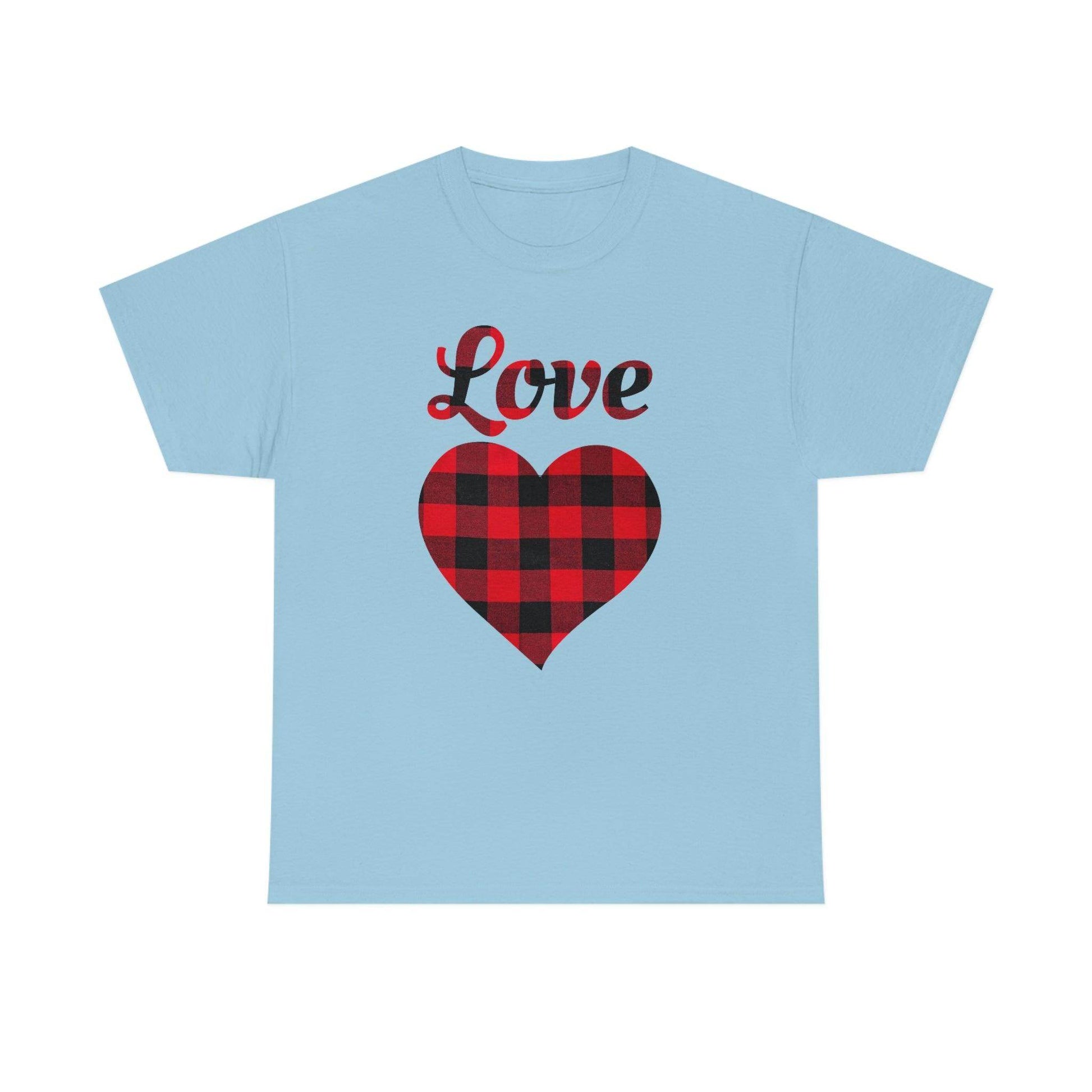 Plaid Love Heart Tee - Giftsmojo