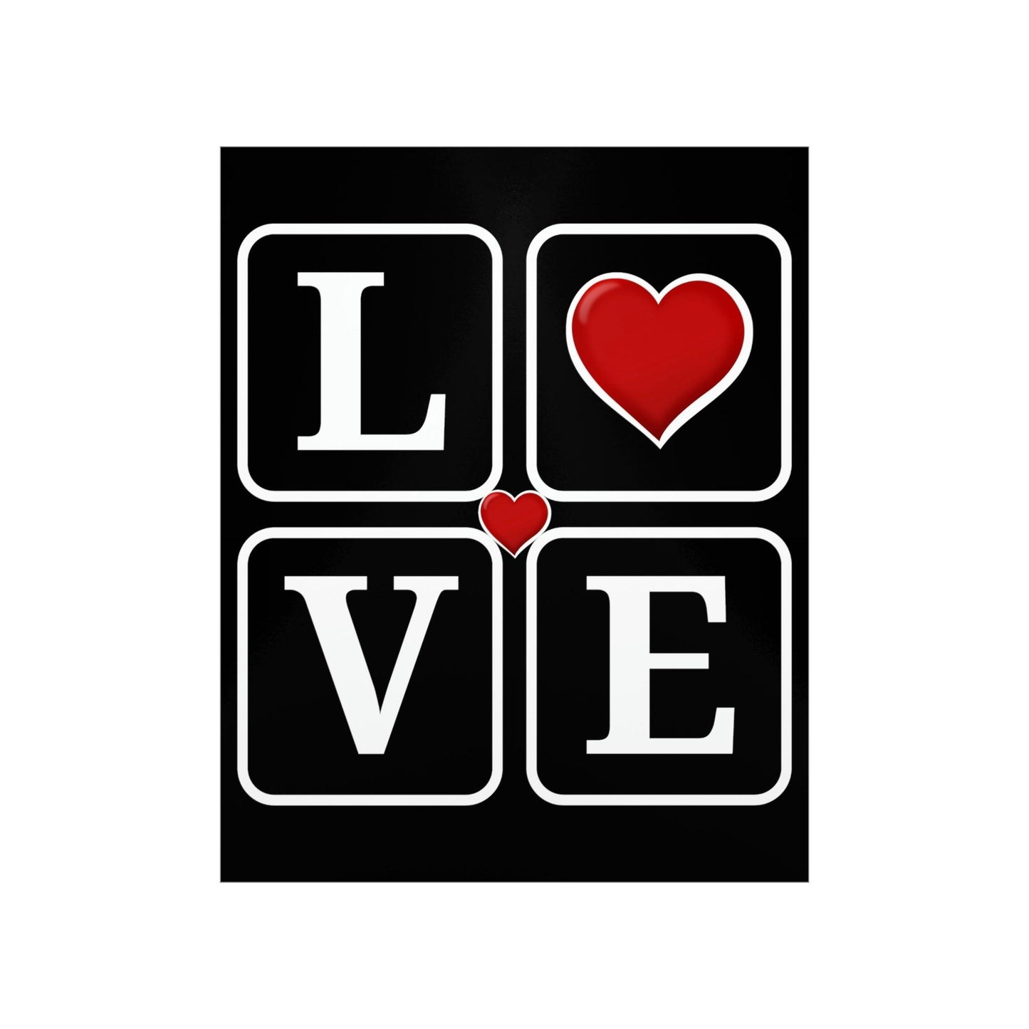 Love Square with Heart Premium Matte Vertical Posters - Giftsmojo
