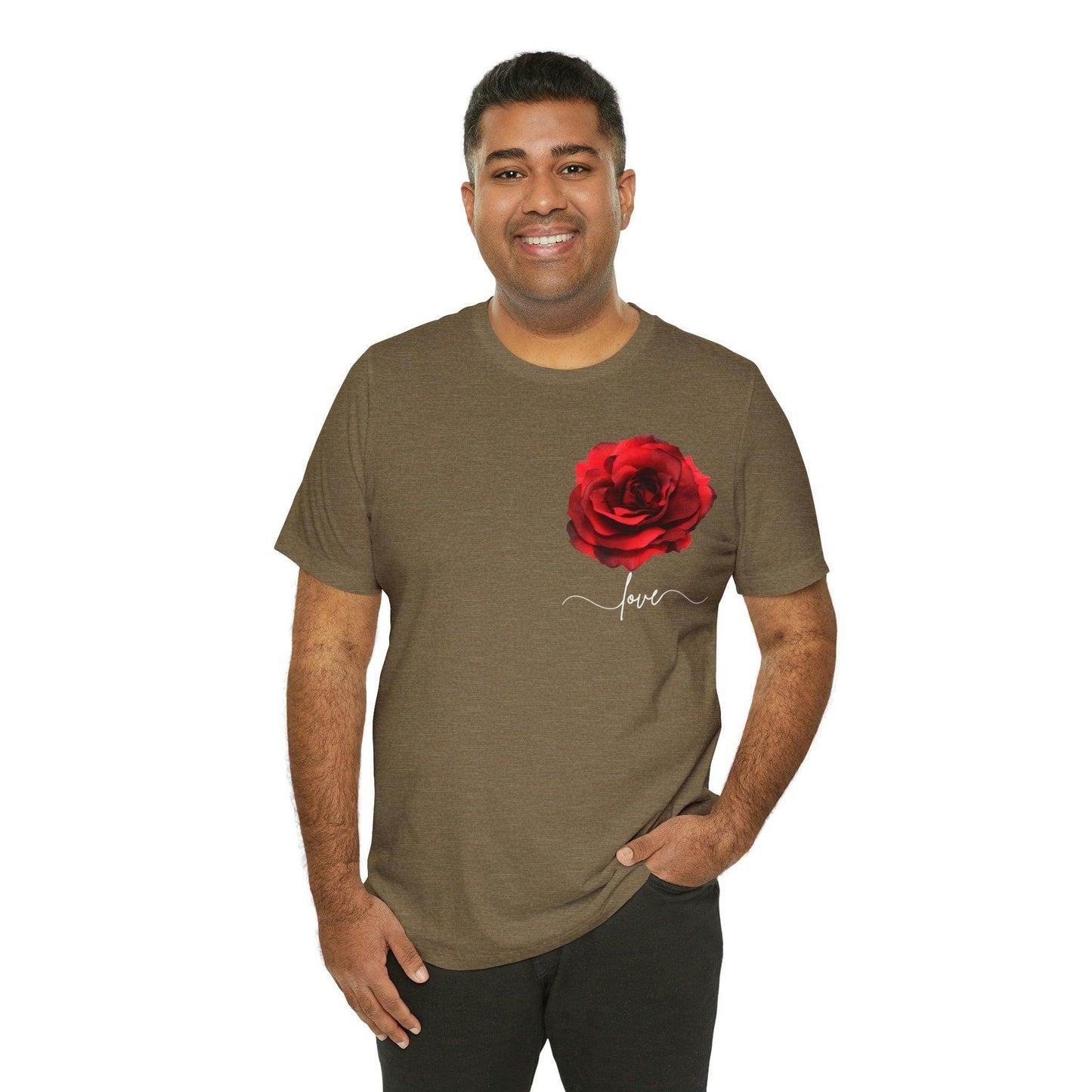 Love Rose Flower T-shirt for Women, Rose Graphic T-shirt, floral shirt, gift for her, love shirt - Giftsmojo