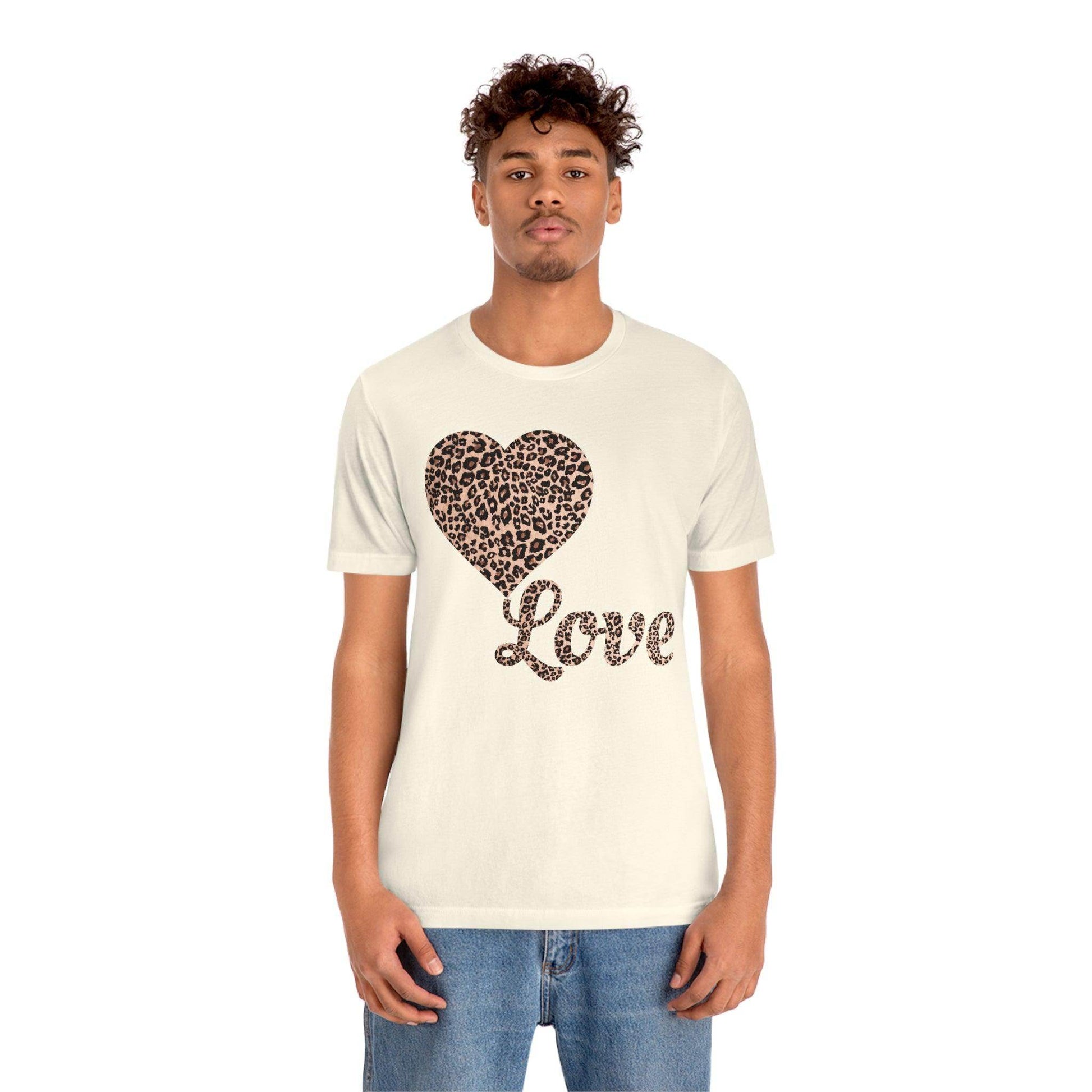 Love Heart, Leopard Print Tee - Giftsmojo