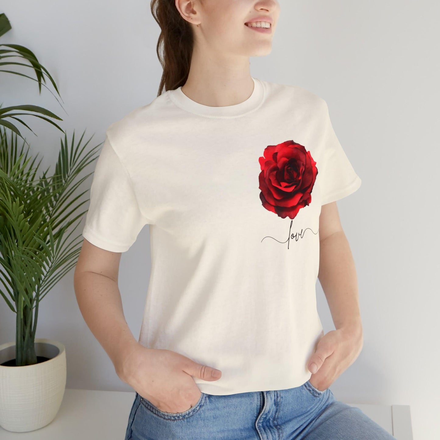 Love Rose Flower shirt, Floral motif, Floral shirt, Engagement gift, Anniversary gift, Wedding gift, gift for Wife, gift for Mom