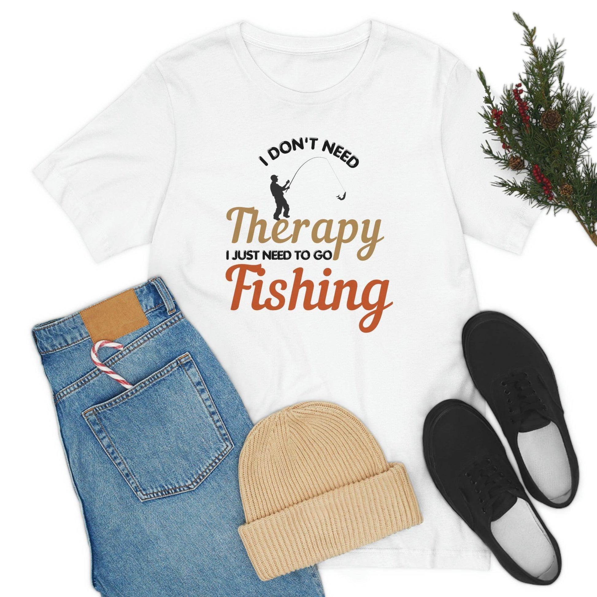 I don't need therapy I just need to go Fishing shirt, fishing shirt, dad shirt, father's day shirt, gift for Dad - Giftsmojo