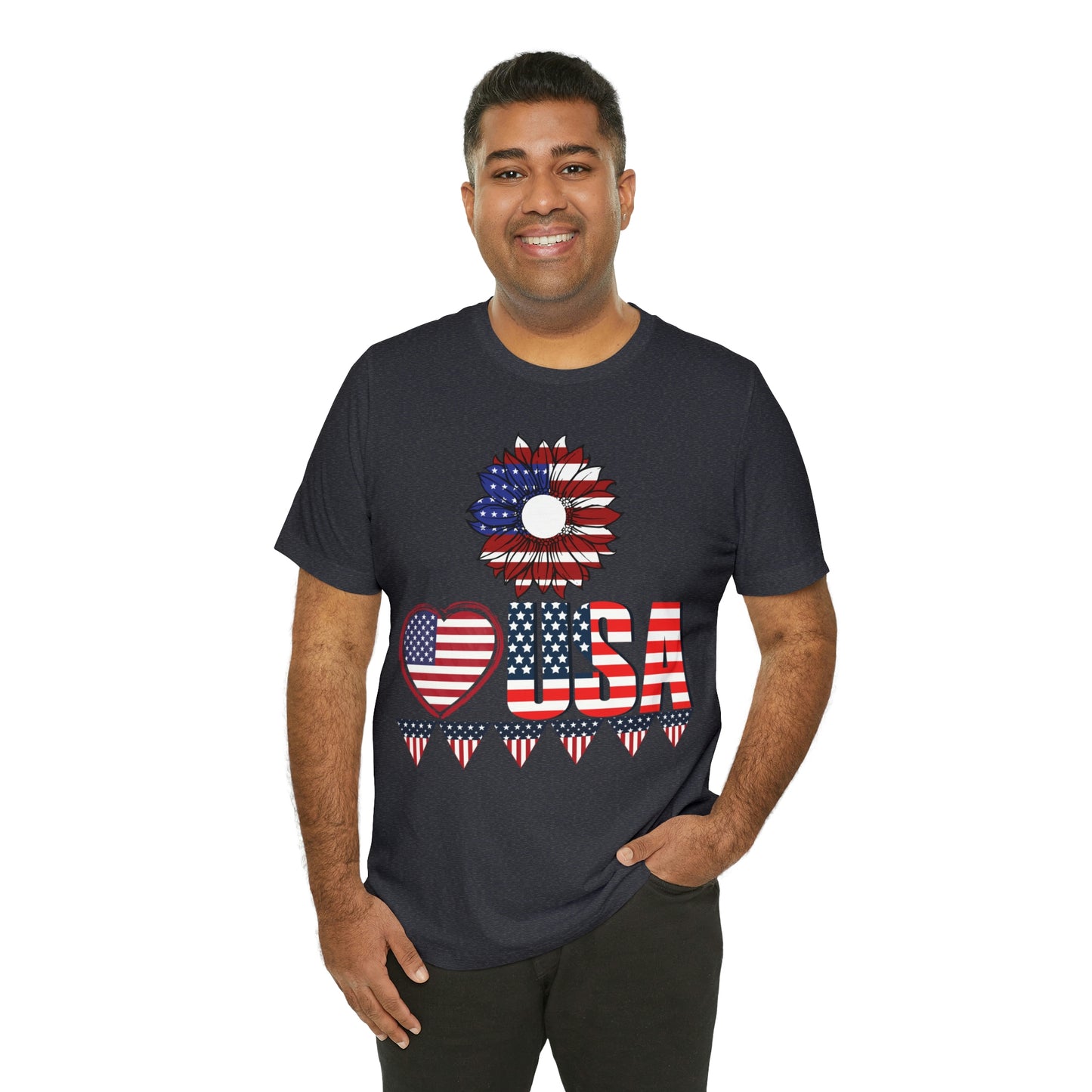 American flag shirt, Red, white, and blue shirt, Flower Love USA shirt,