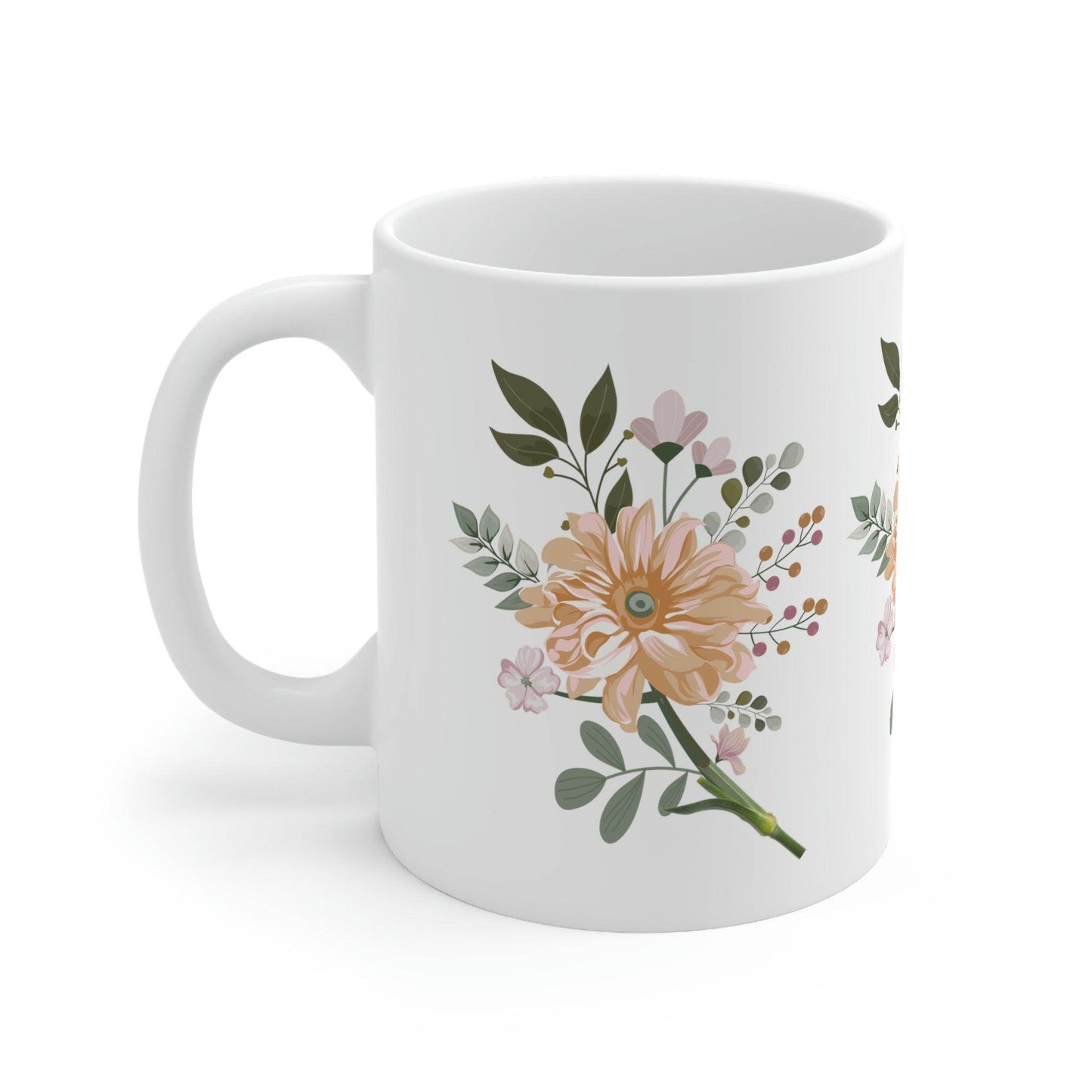 Floral Mug, gift for mom on mothers day, Birthday gift for mom, gift for plant lovers, coffee mug for her, hot cocoa mug, gift for coffee lover - Giftsmojo