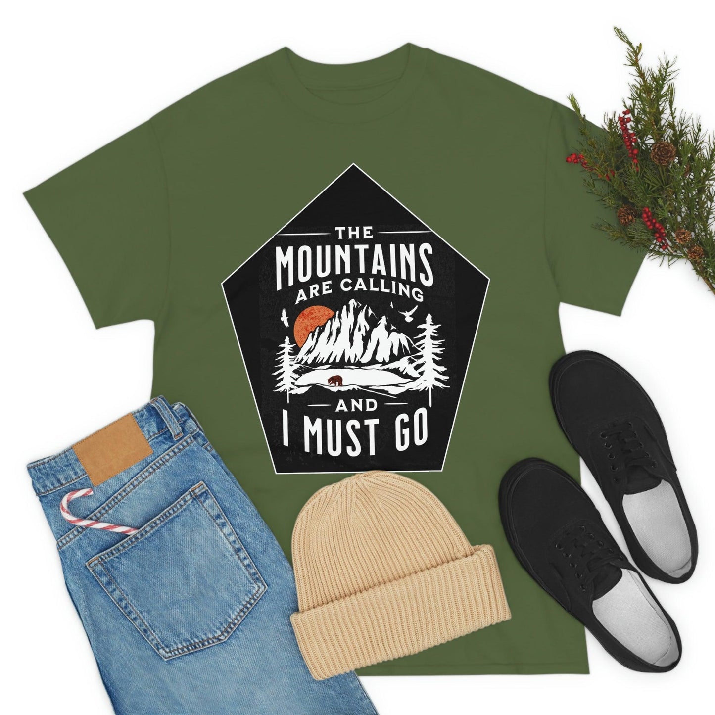 The Mountains are Calling and I Must Go Tee - Giftsmojo