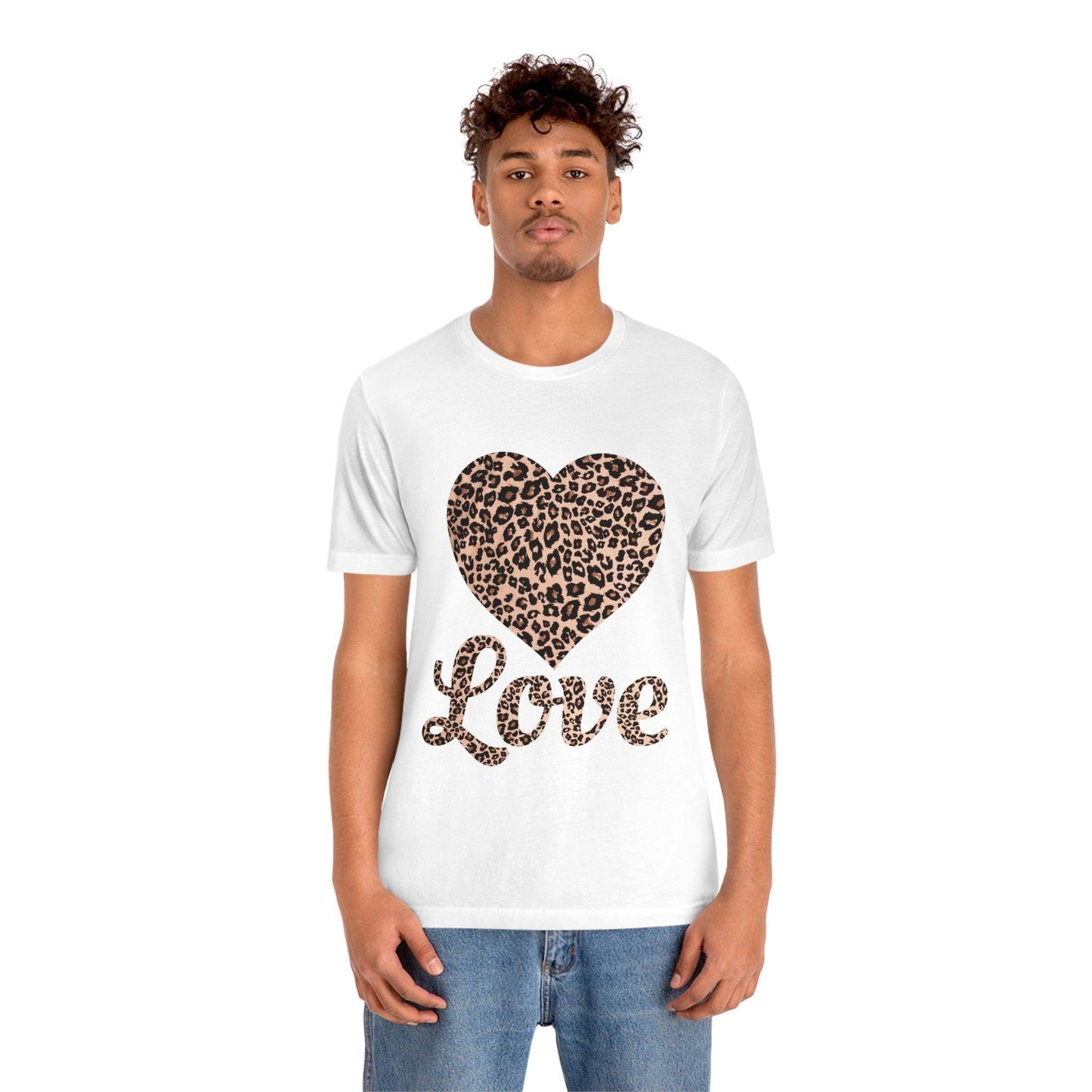 Leopard Print, Love Heart Tee, - Giftsmojo