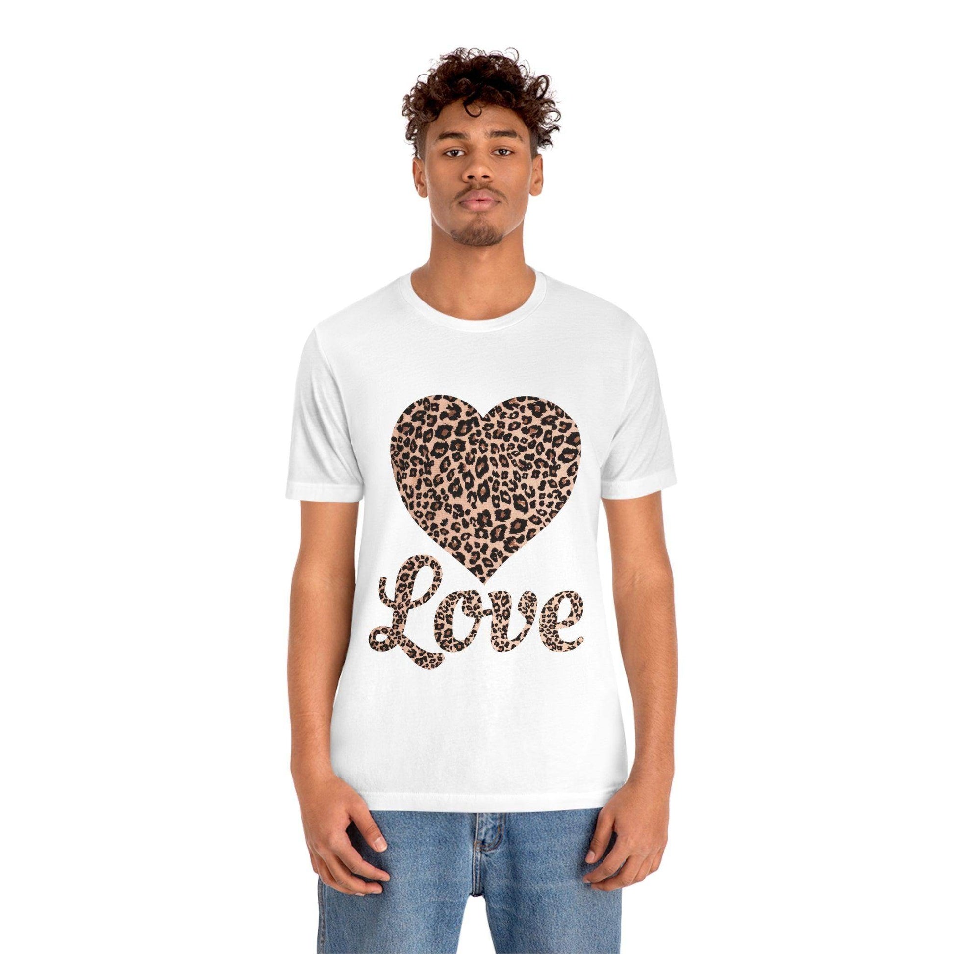 Leopard Print, Love Heart Tee, - Giftsmojo
