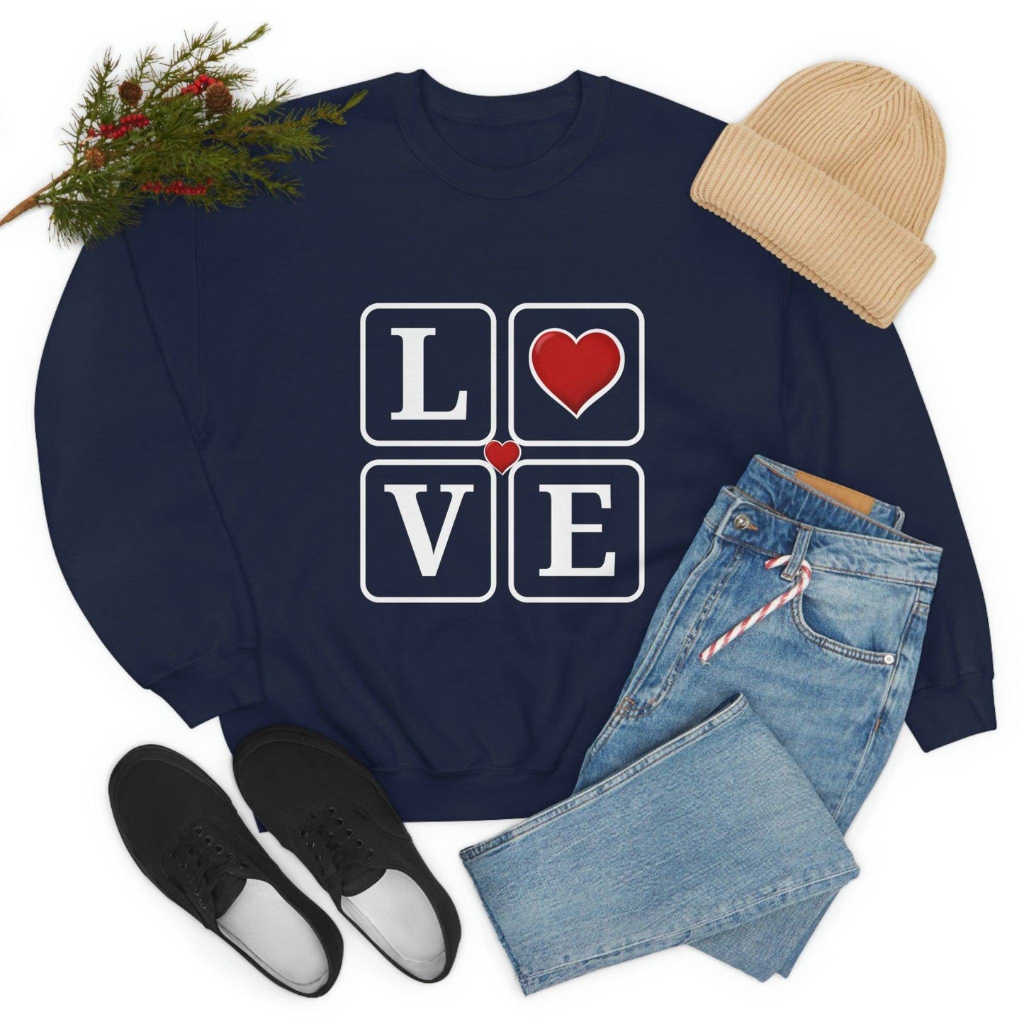 Love square Hearts Sweatshirt - Giftsmojo