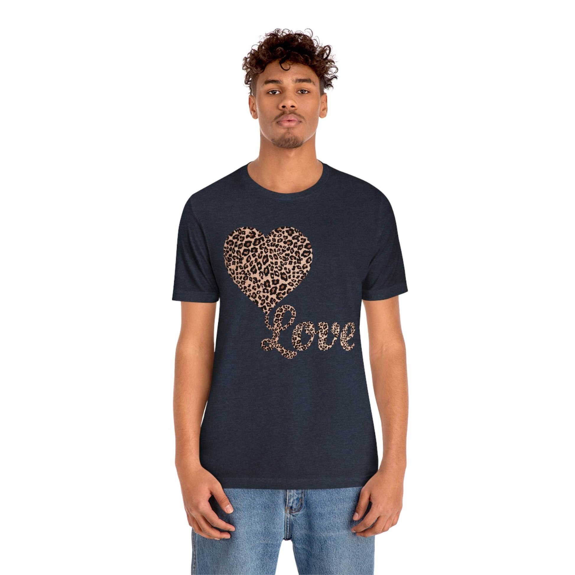 Love Heart, Leopard Print Tee - Giftsmojo