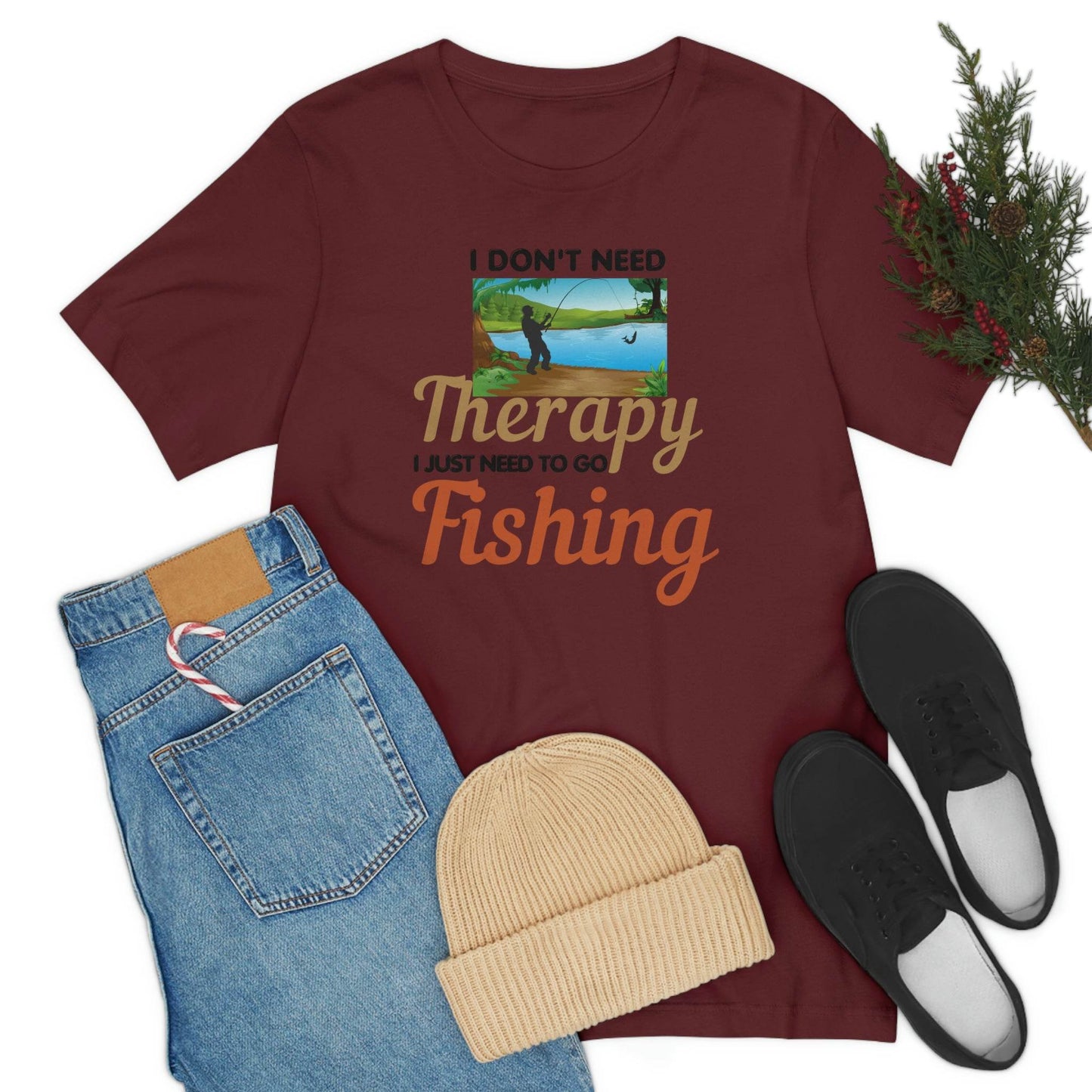 Fishing T-shirt dad shirt dad gift outdoor lover gift - fishing gift nature lover shirt I don't need therapy I just need to go Fishing shirt - Giftsmojo