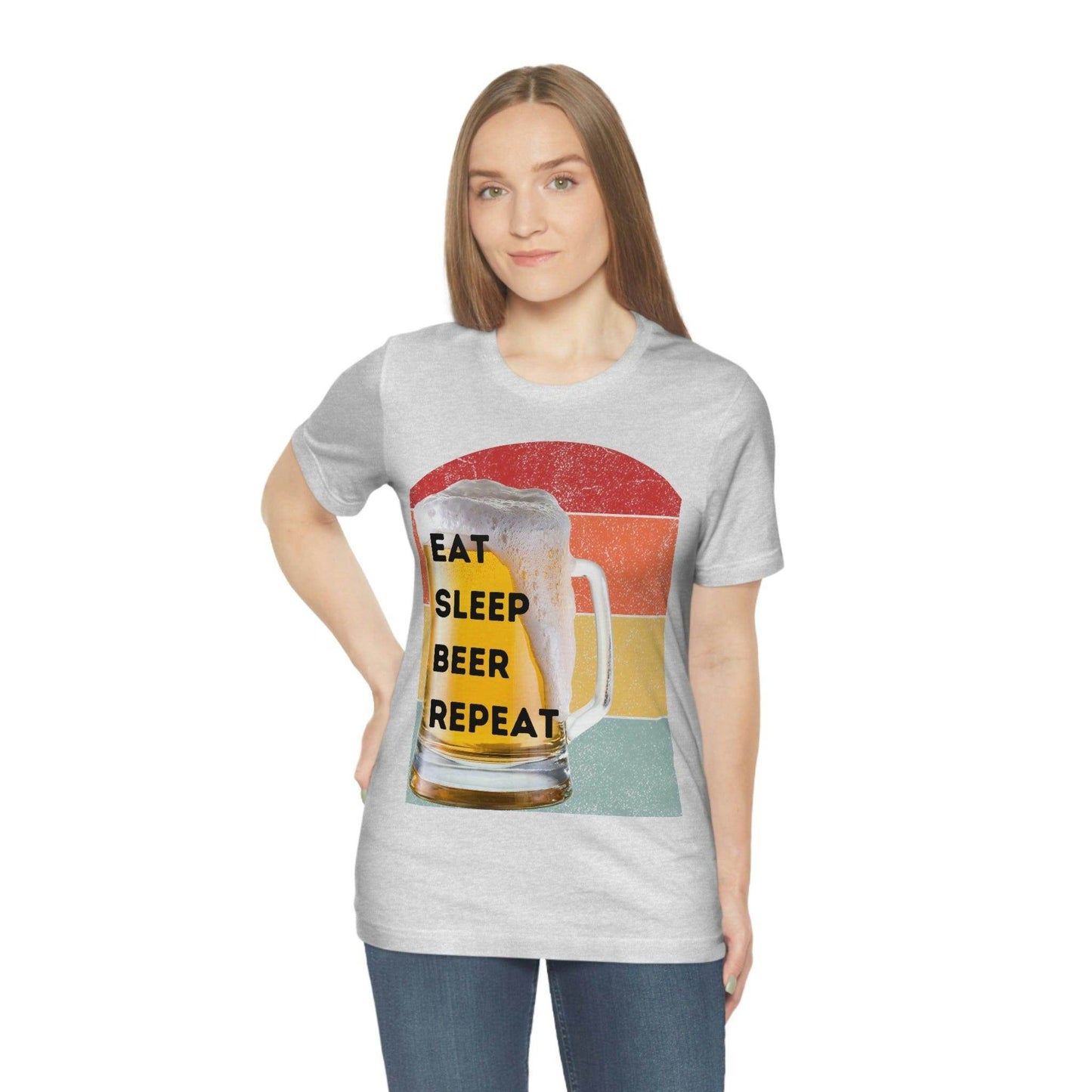 Retro shirt Eat Sleep Beer Repeat - funny beer shirt - Giftsmojo