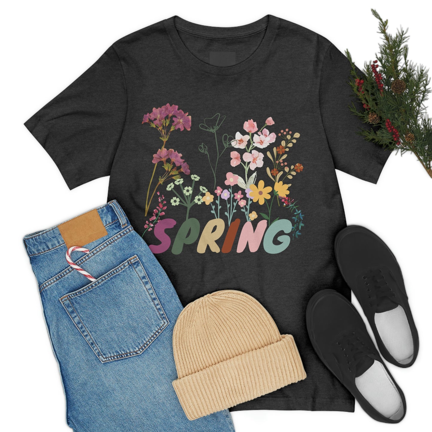Spring Shirt, Flower T shirt, Vintage Botanical Shirt, Vintage T-shirt, Graphic Tshirt, Botanical Print, Vintage Flower Shirt, Wildflower,