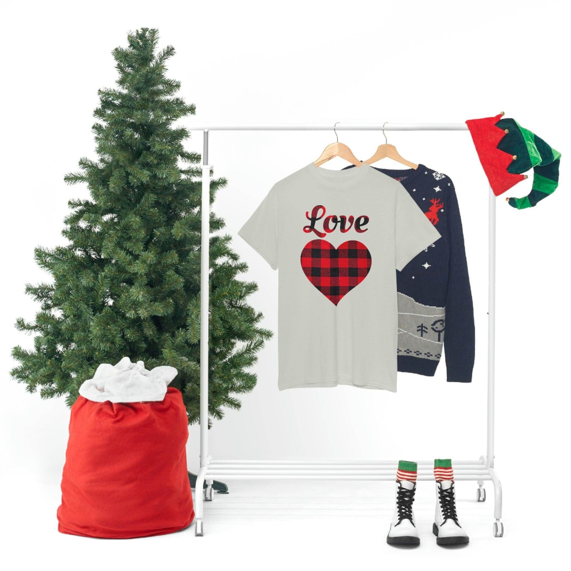 Plaid Love Heart Tee - Giftsmojo