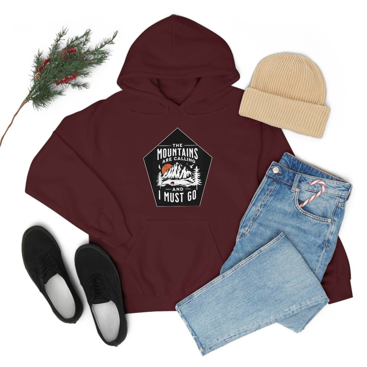 The Mountains are Calling and I Must Go, Hooded Sweatshirt - Giftsmojo