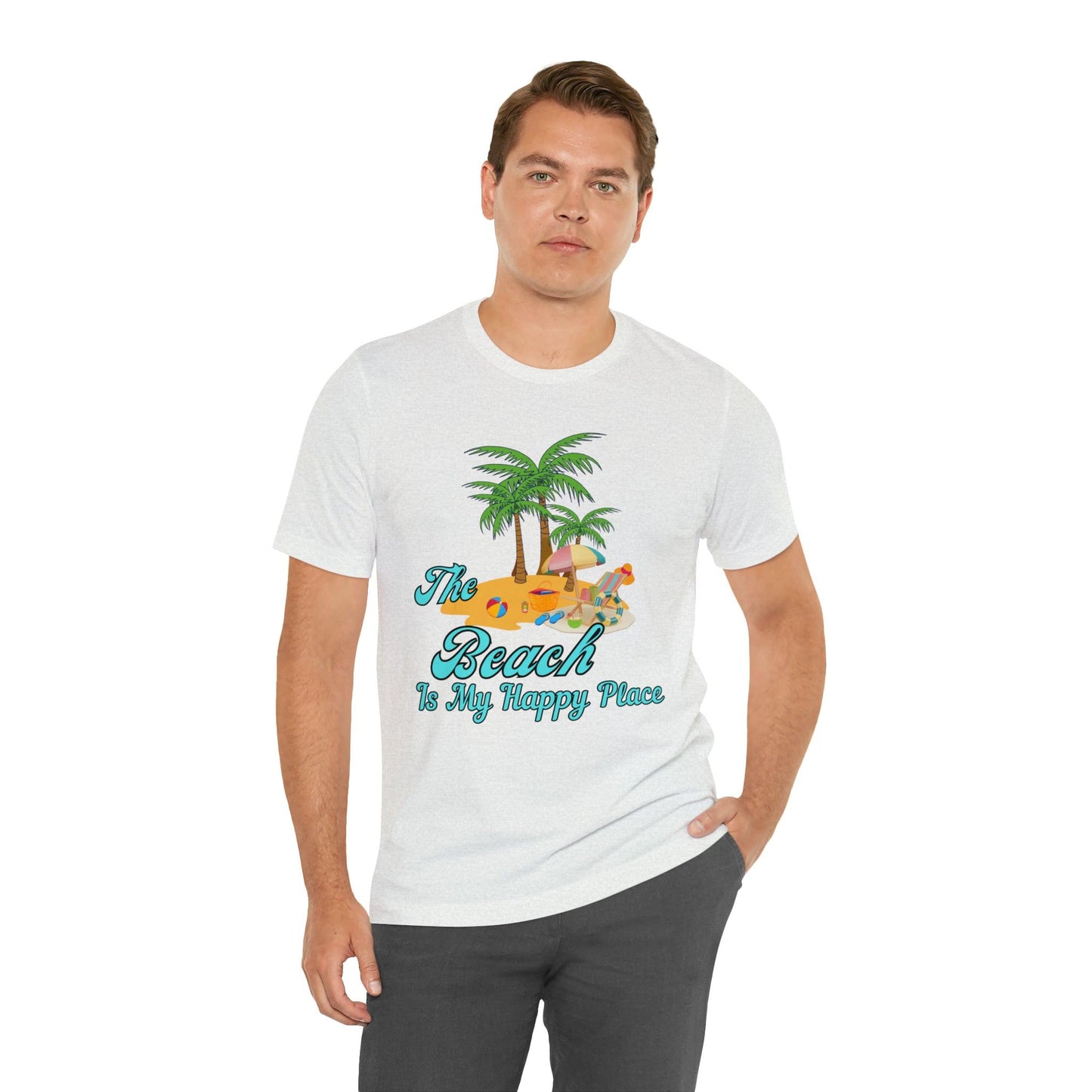 Beach shirt, The Beach is my happy place shirt, Beach t-shirt, Summer shirt, Beachwear, Beach fashion, Stylish beach apparel