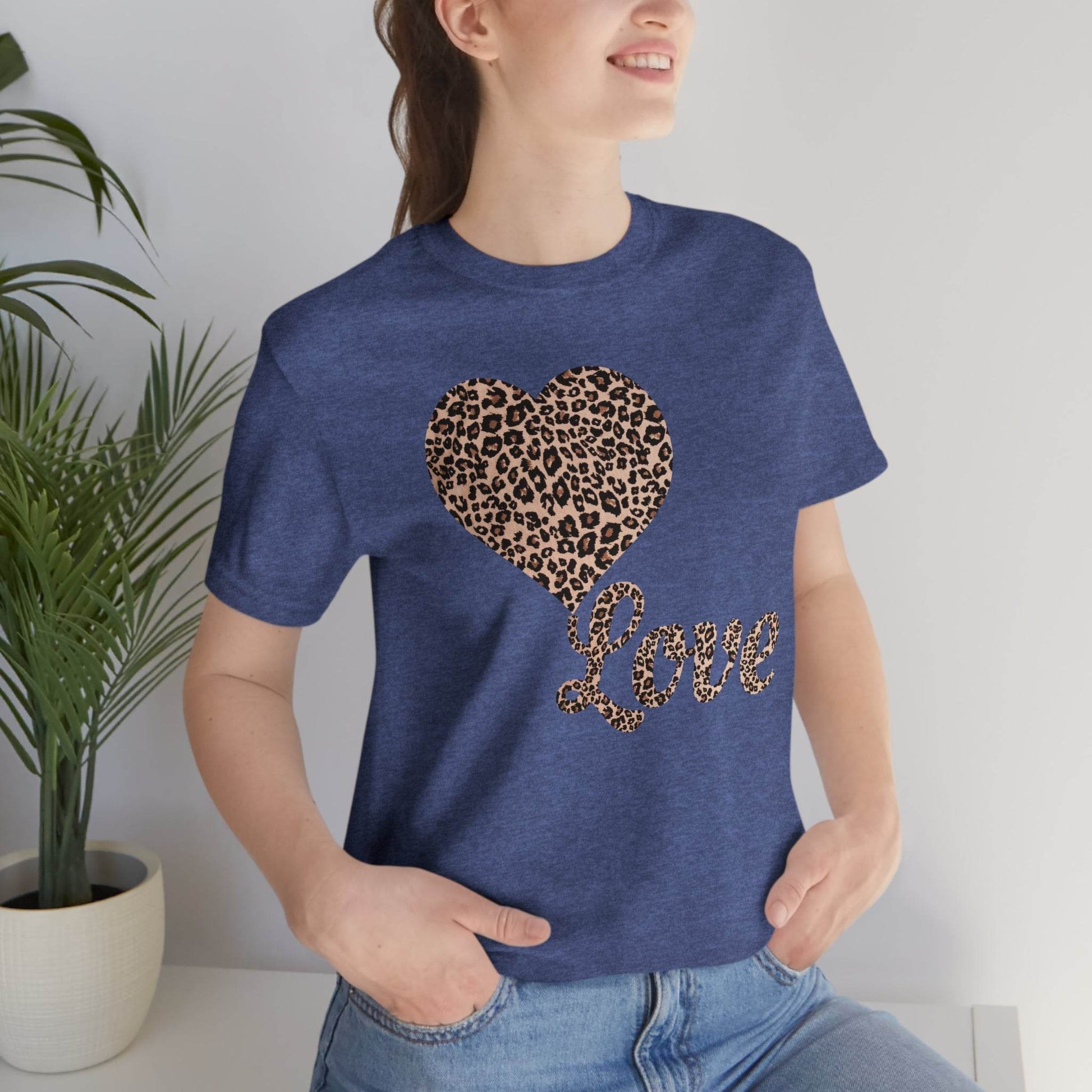 Love Heart, Leopard Print Tee - Giftsmojo