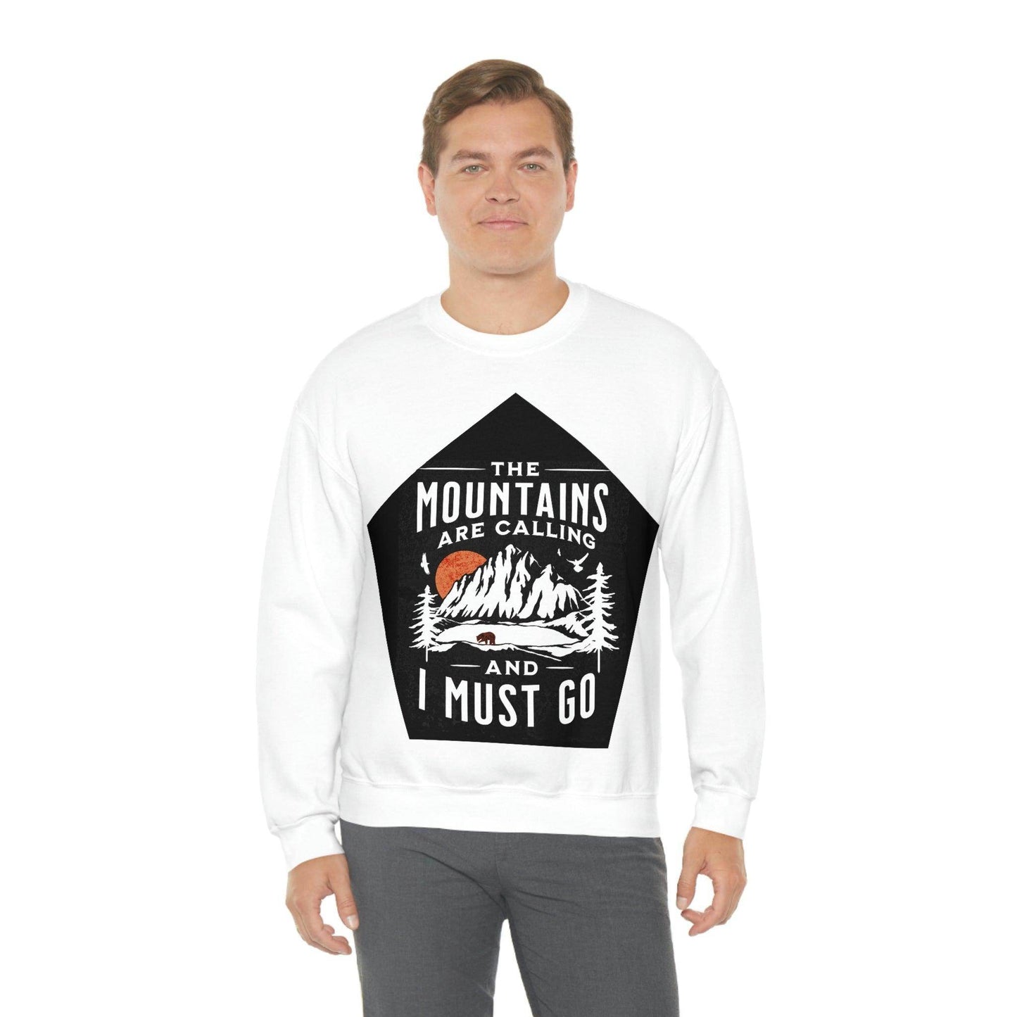 The Mountains are Calling and I Must Go, Crewneck Sweatshirt - Giftsmojo