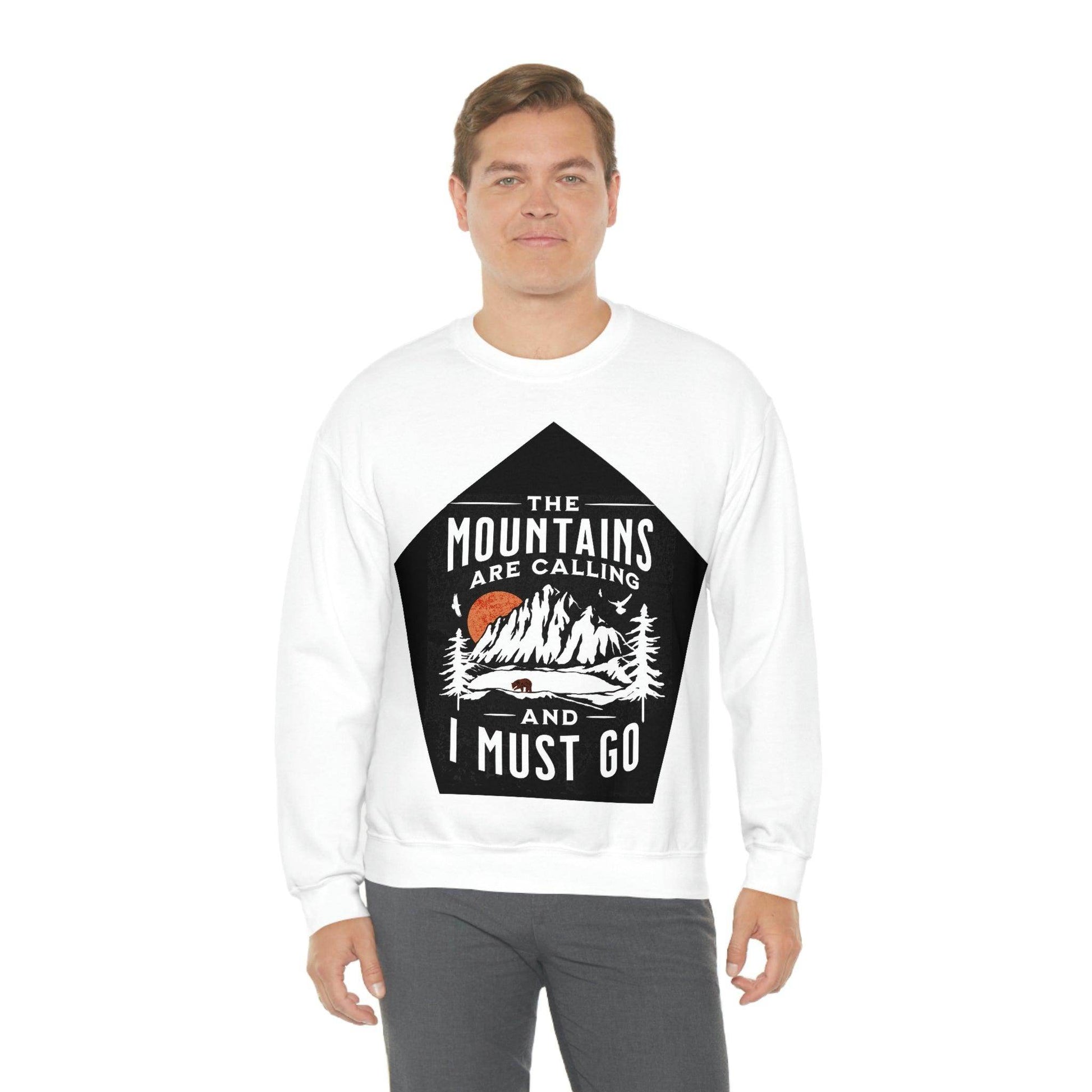 The Mountains are Calling and I Must Go, Crewneck Sweatshirt - Giftsmojo
