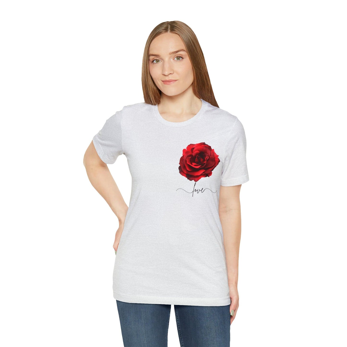 Love Rose Flower shirt, Floral motif, Floral shirt, Engagement gift, Anniversary gift, Wedding gift, gift for Wife, gift for Mom