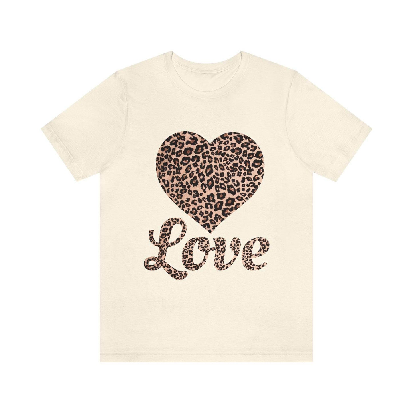 Leopard Print, Love Heart Tee, - Giftsmojo