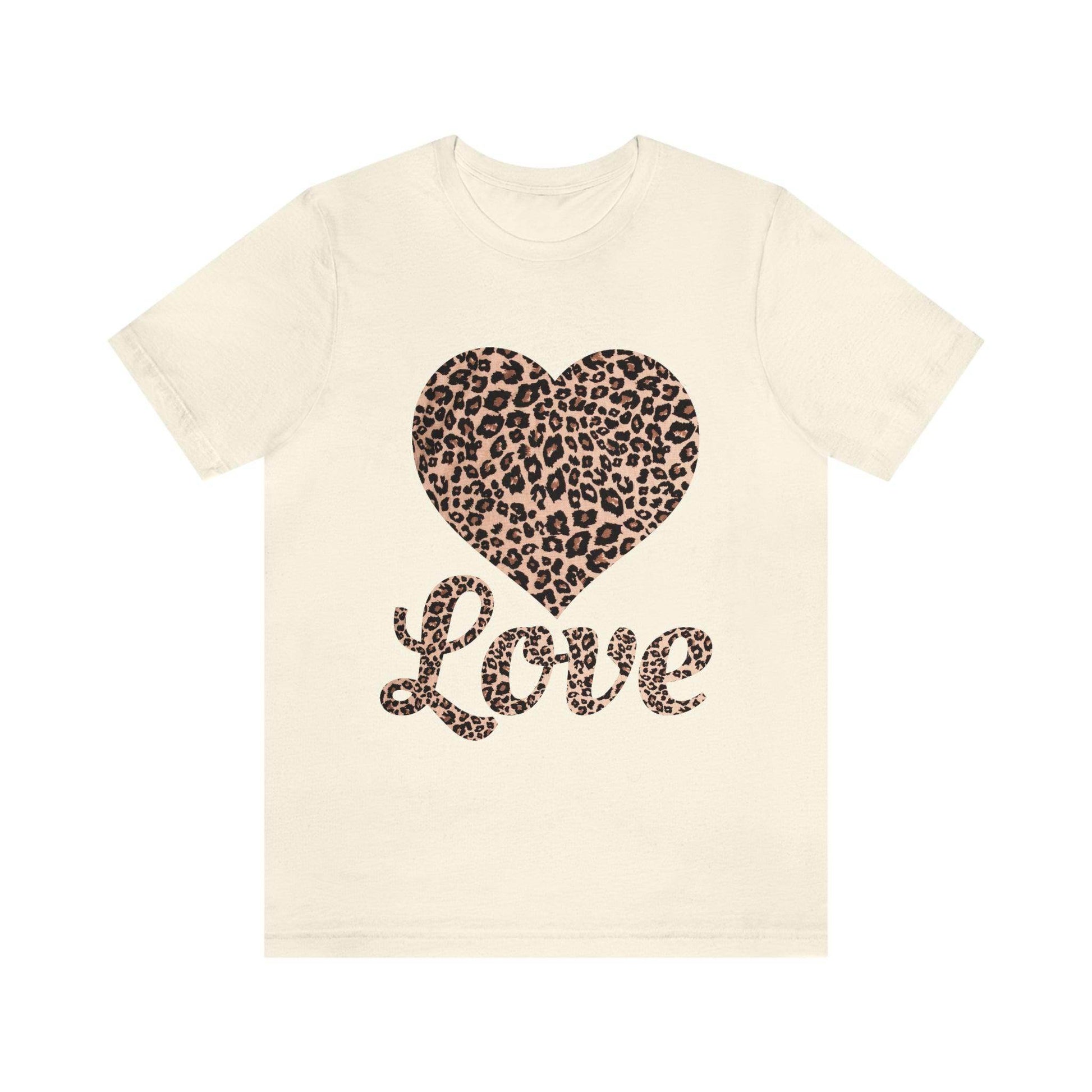 Leopard Print, Love Heart Tee, - Giftsmojo