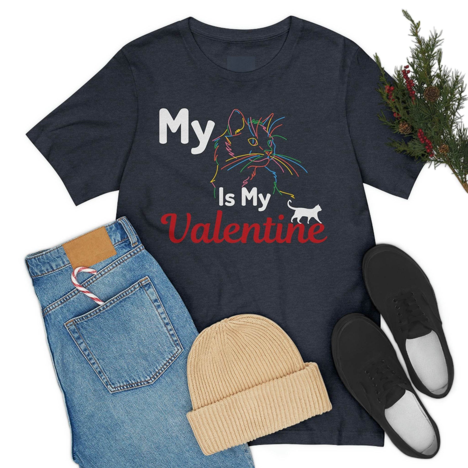 My Cat is My Valentine, Cute Pet lover Valentine shirt - Cute Cat lover shirt - Cat Mom shirt - Giftsmojo