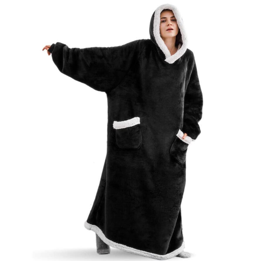 Winter TV Hoodie Blanket Winter Warm Home Clothes Women Men Oversized Pullover With Pockets - Giftsmojo