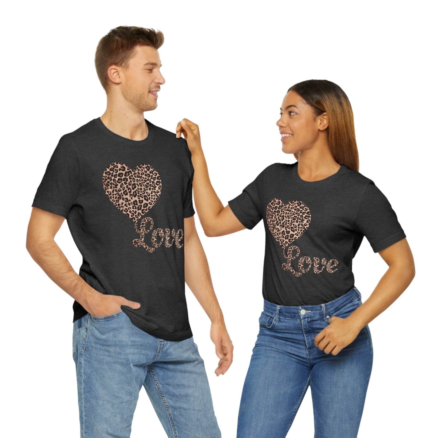 Love Heart, Leopard Print Tee - Giftsmojo