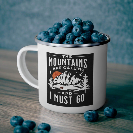 Enamel Camping Mug, Camping gift, Gift for dad, Father's day gift, Dad Mug - Giftsmojo