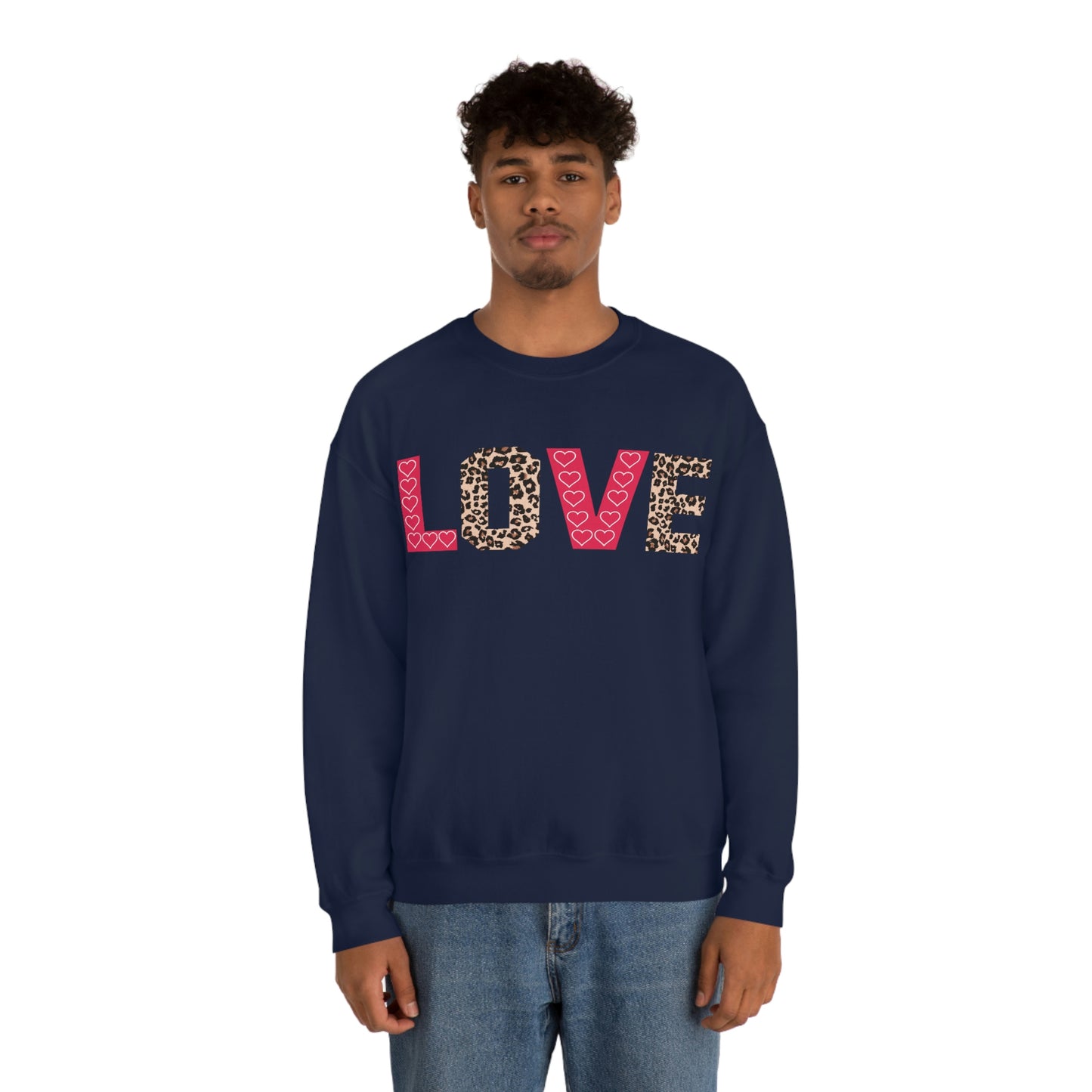 Love Sweatshirt with partial leopard print