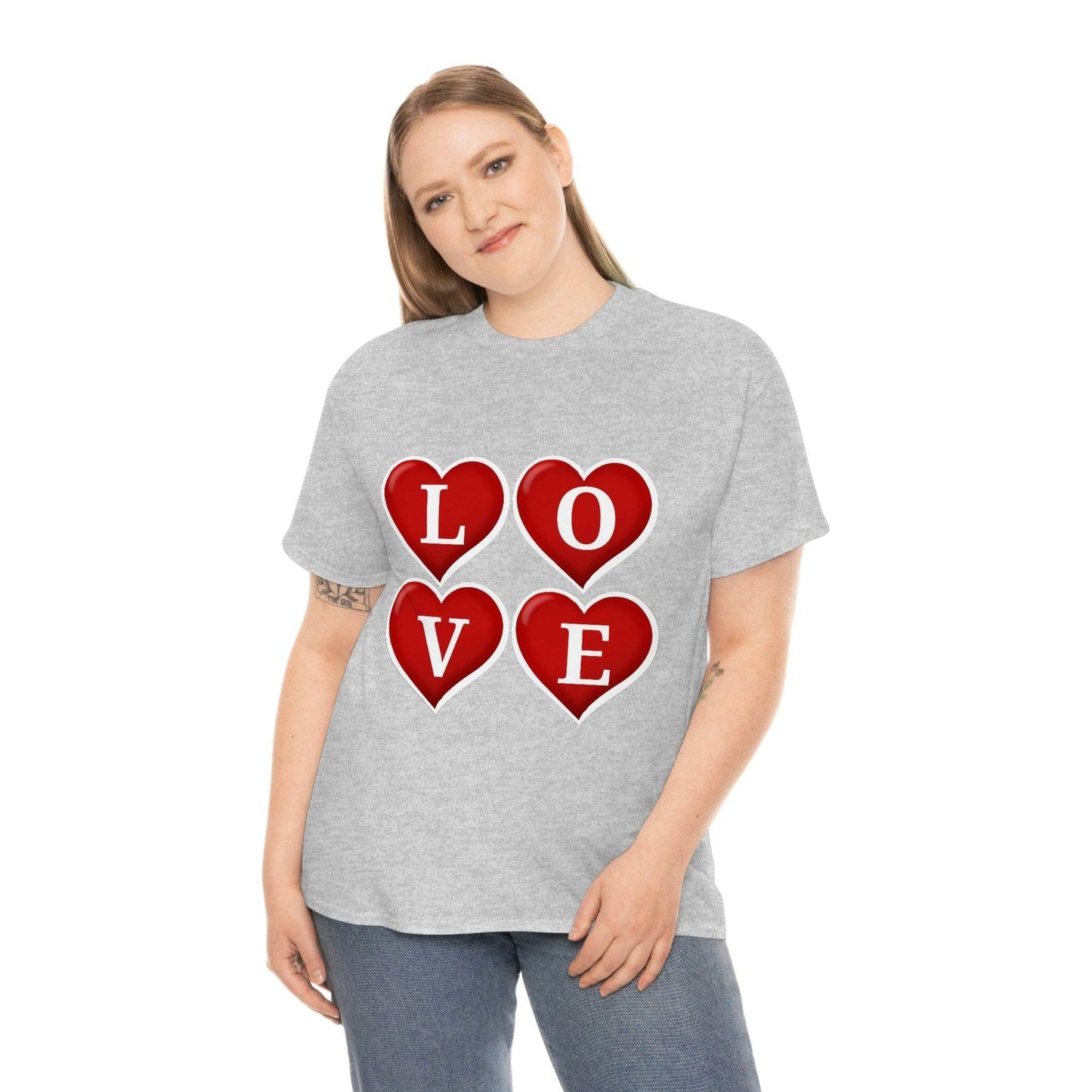 white 4hearts love Tee - Giftsmojo