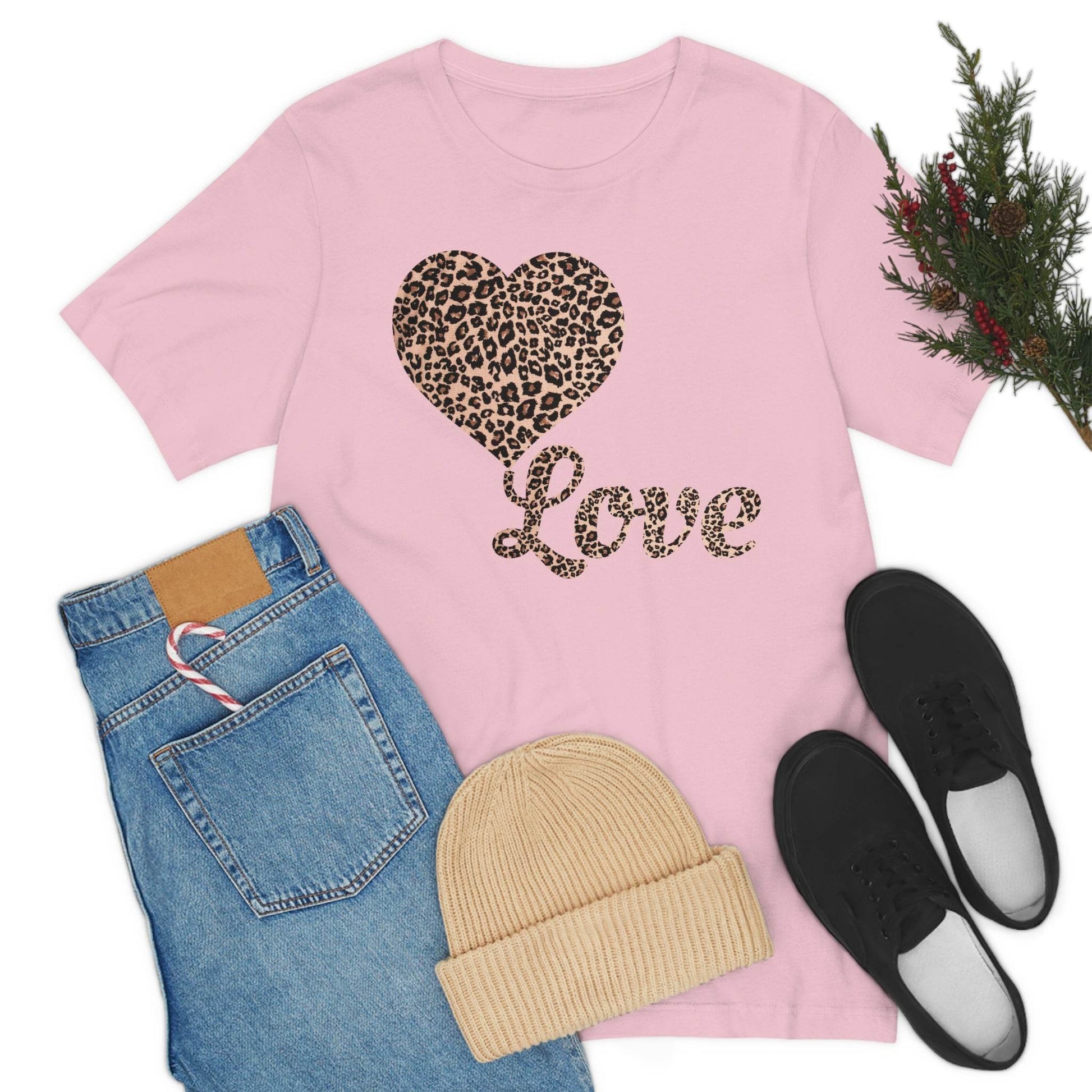 Love Heart, Leopard Print Tee - Giftsmojo