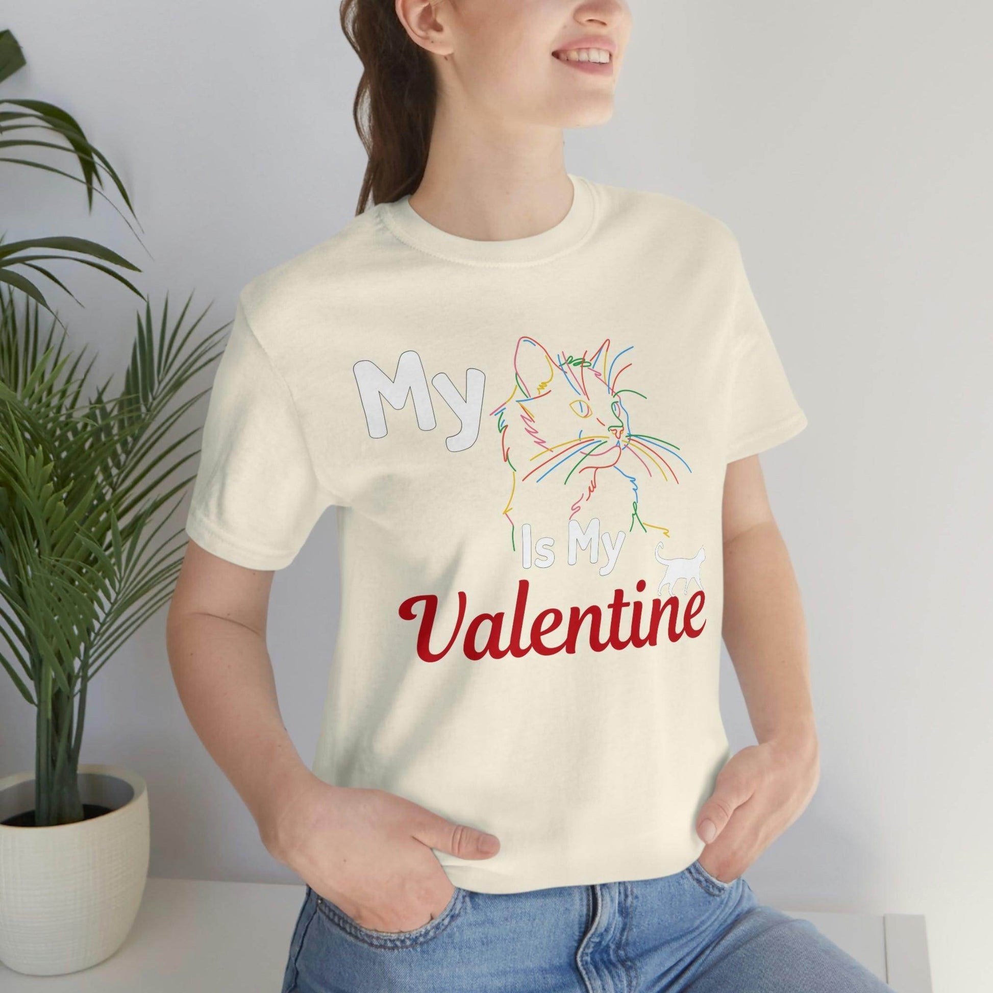 My Cat is My Valentine, Cute Pet lover Valentine shirt - Cute Cat lover shirt - Cat Mom shirt - Giftsmojo