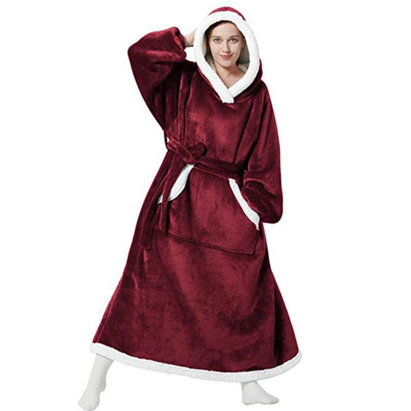 Winter Hoodie Blanket With Button Design Warm Home Clothes Women Men Oversized Pullover - Giftsmojo