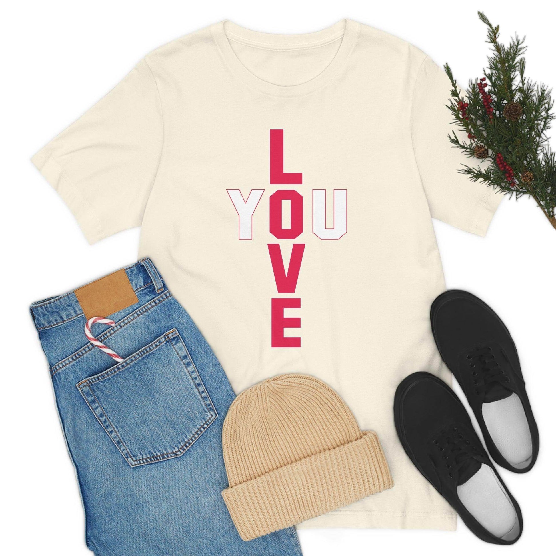 T-shape Love you Tee - Giftsmojo