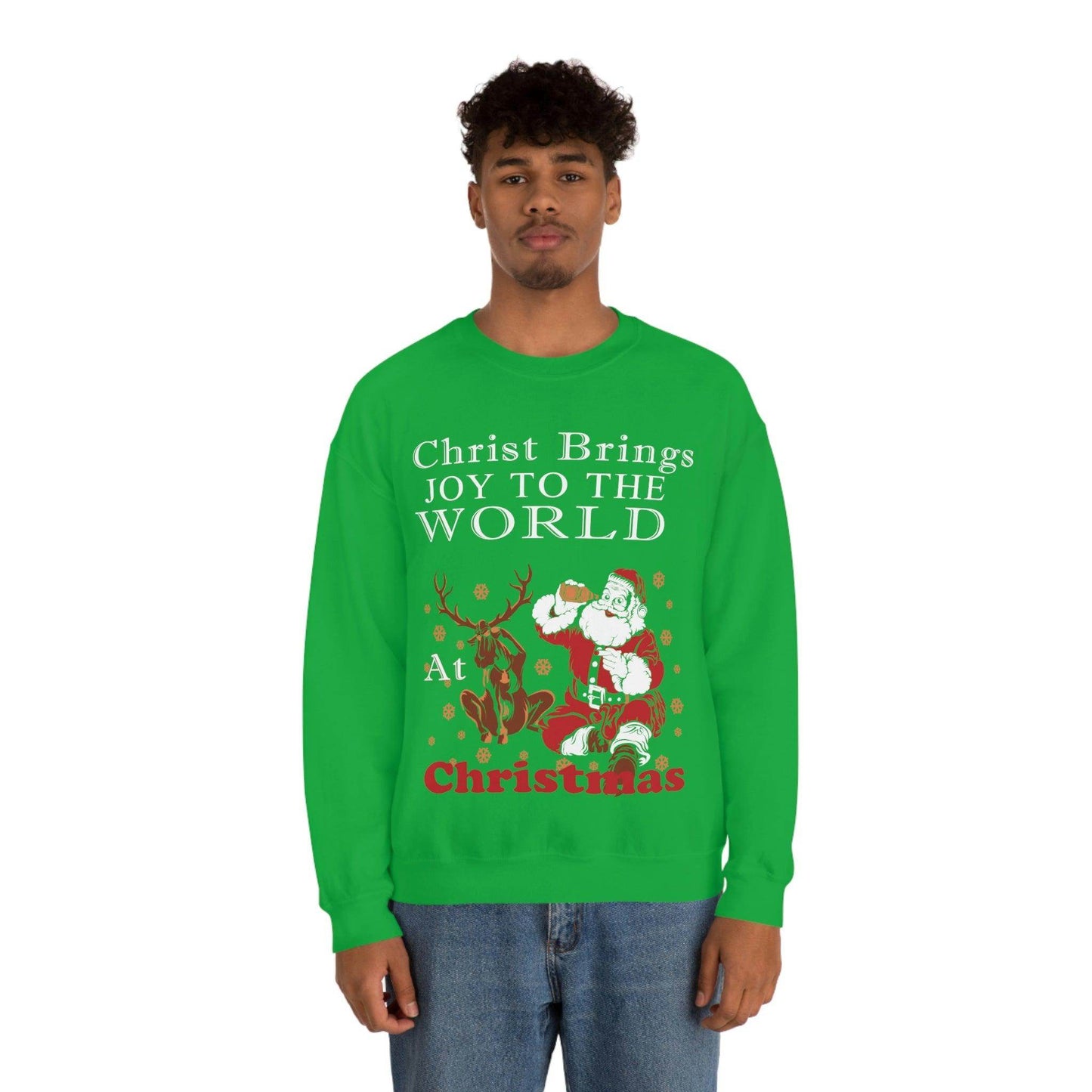 Christ brings joy to the World at Christmas Sweatshirt - Giftsmojo