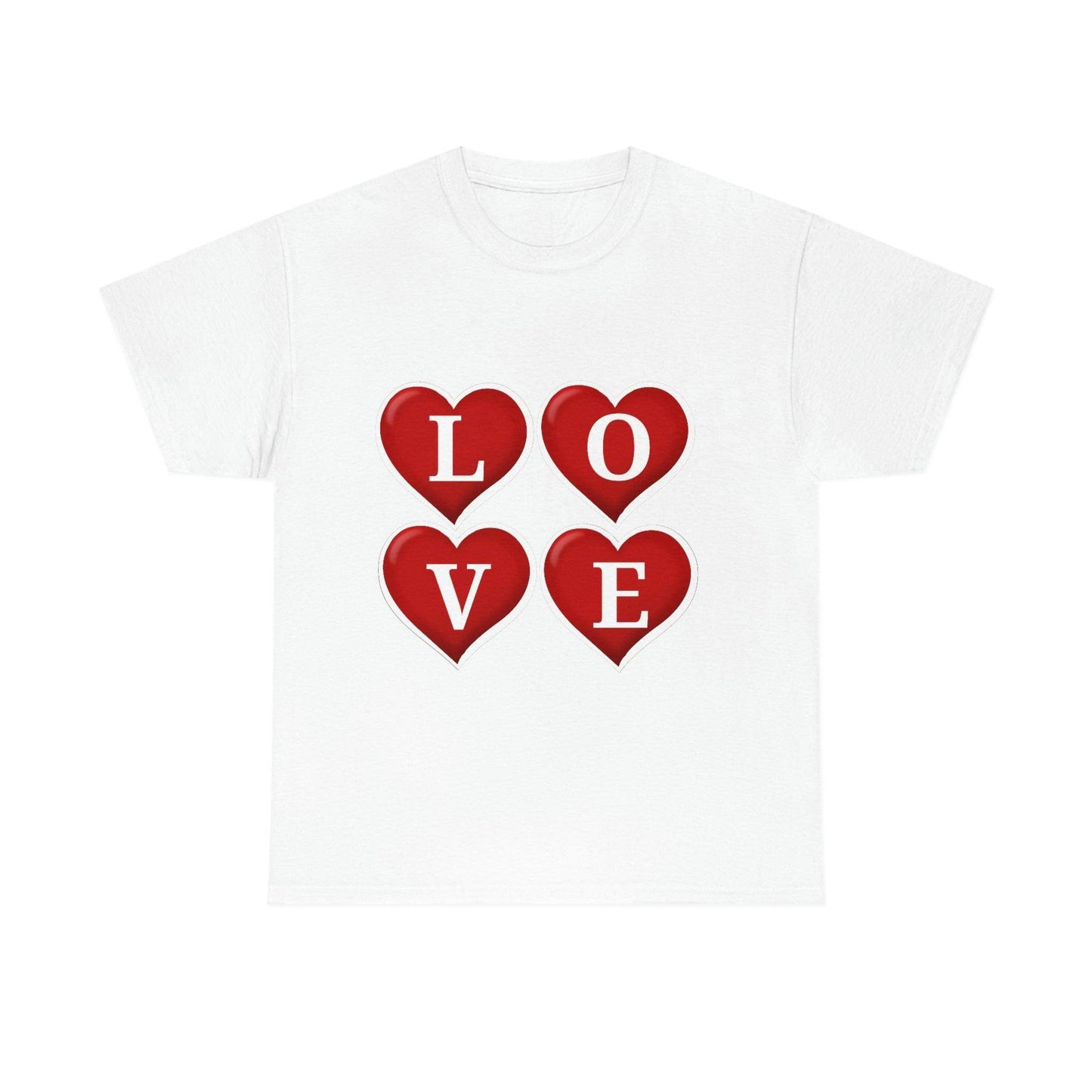 white 4hearts love Tee - Giftsmojo