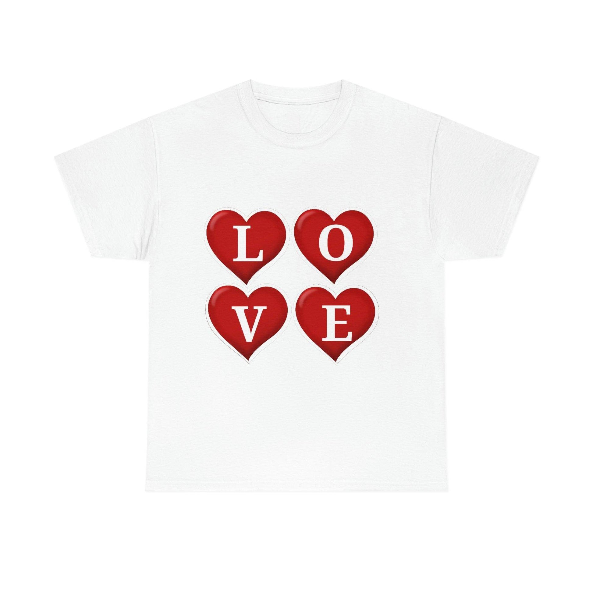 white 4hearts love Tee - Giftsmojo