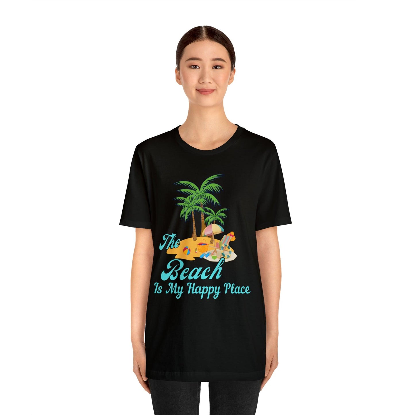 Beach shirt, The Beach is my happy place shirt, Beach t-shirt, Summer shirt, Beachwear, Beach fashion, Stylish beach apparel