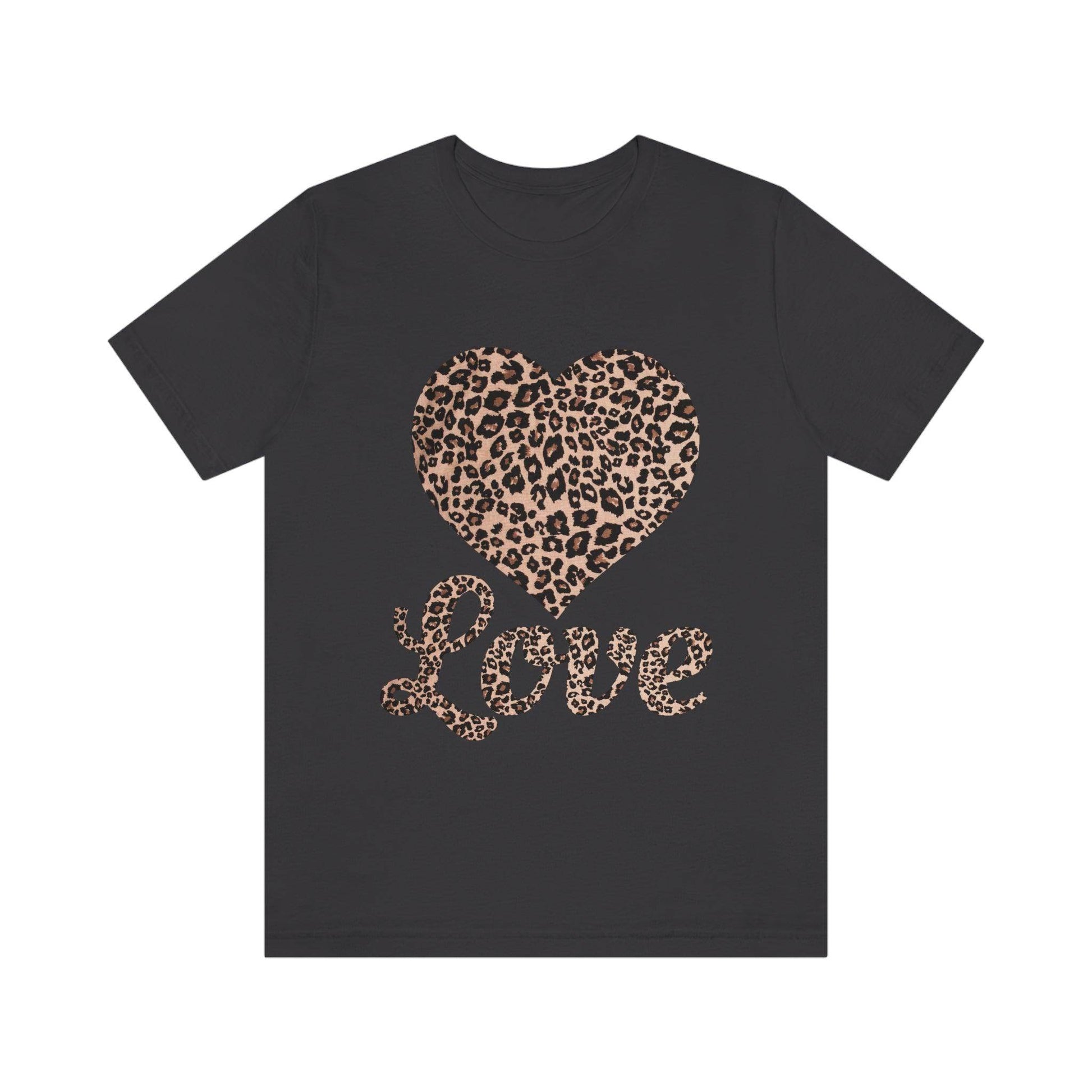 Leopard Print, Love Heart Tee, - Giftsmojo