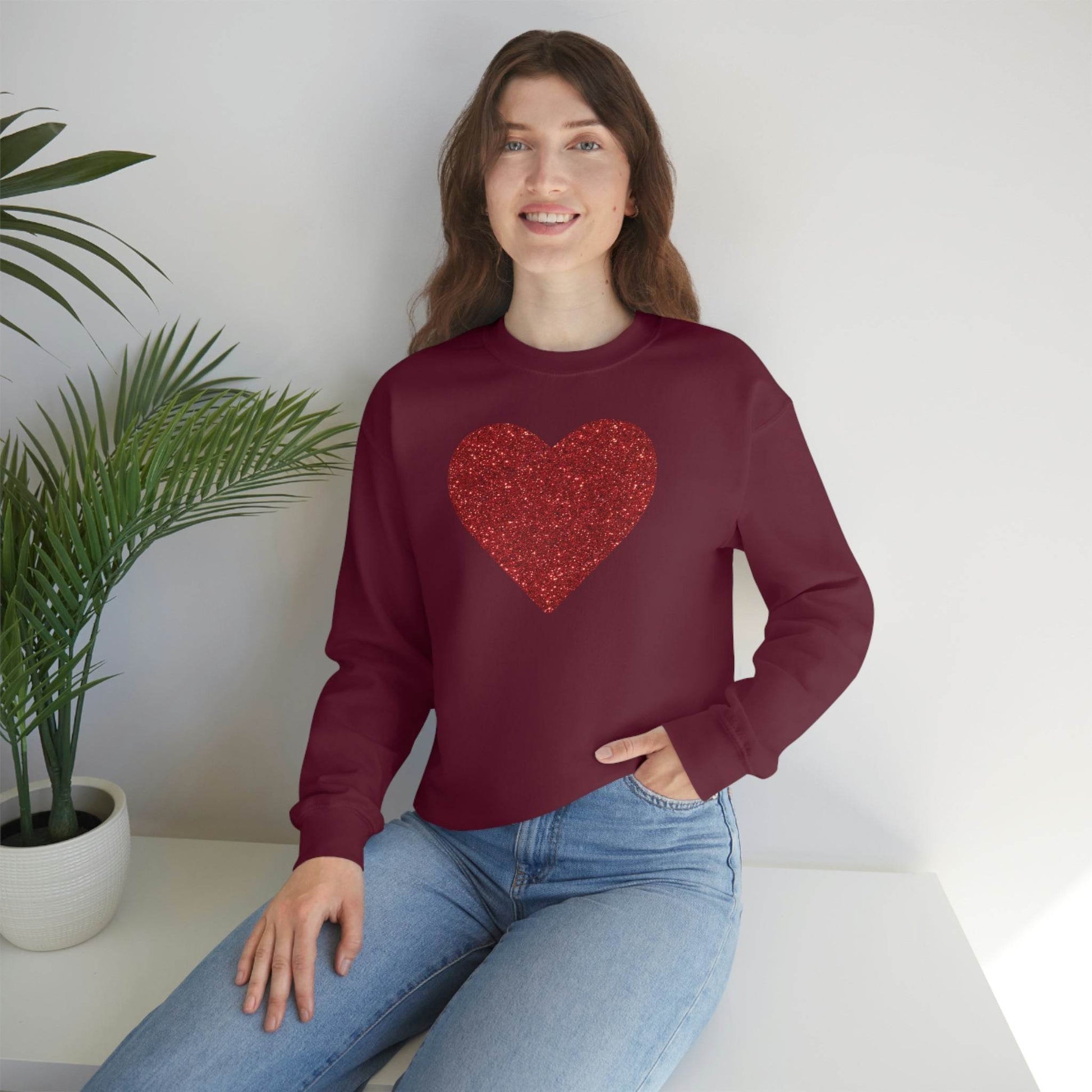 Heart Sweatshirt Love sweatshirt Love Shirt Cute Love Shirt with Heart Valentine sweatshirt - Matching Love shirt Girlfriend gift Boyfriend - Giftsmojo