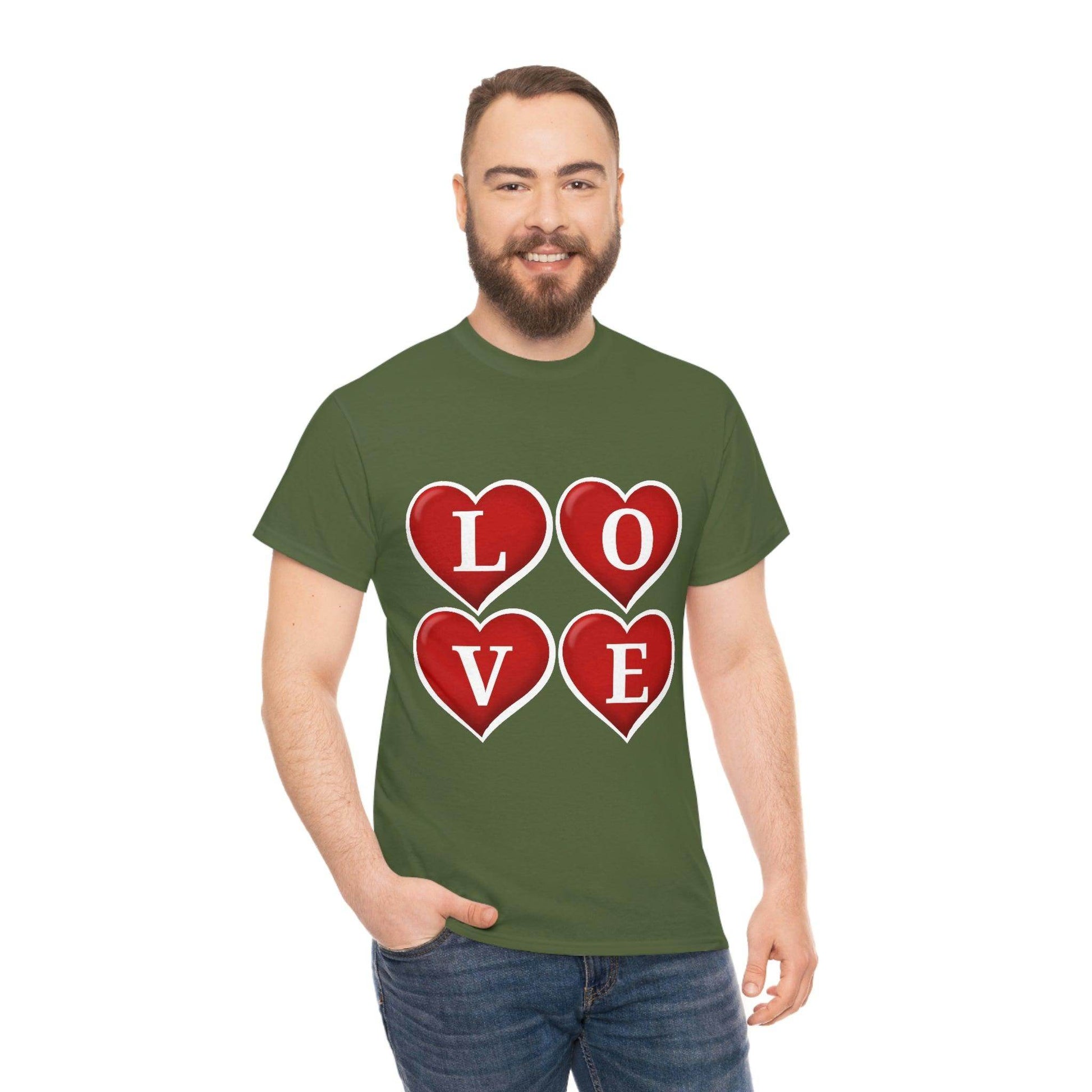 white 4hearts love Tee - Giftsmojo
