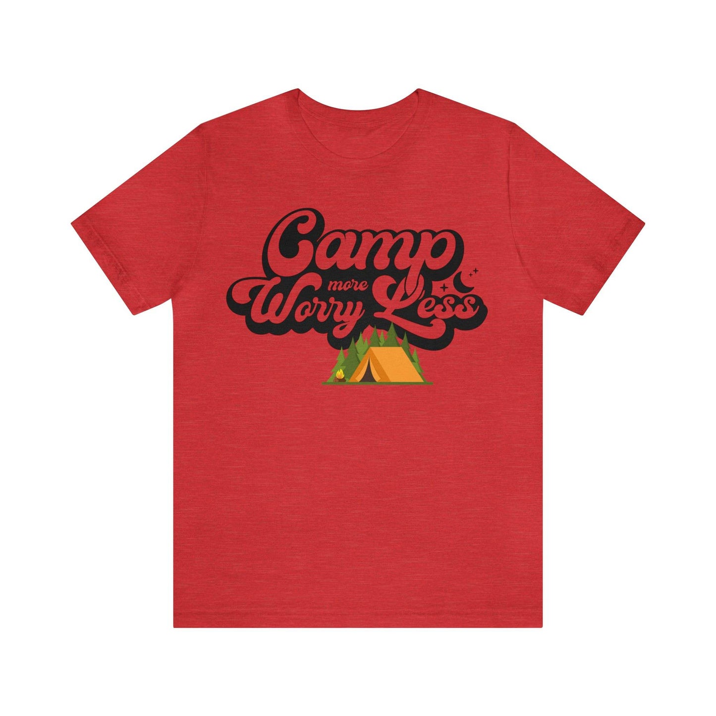 Camp More Worry Less Shirt, Outdoor adventure clothing, Nature-inspired shirts, Outdoor enthusiasts gift, Adventure-themed attire - Giftsmojo
