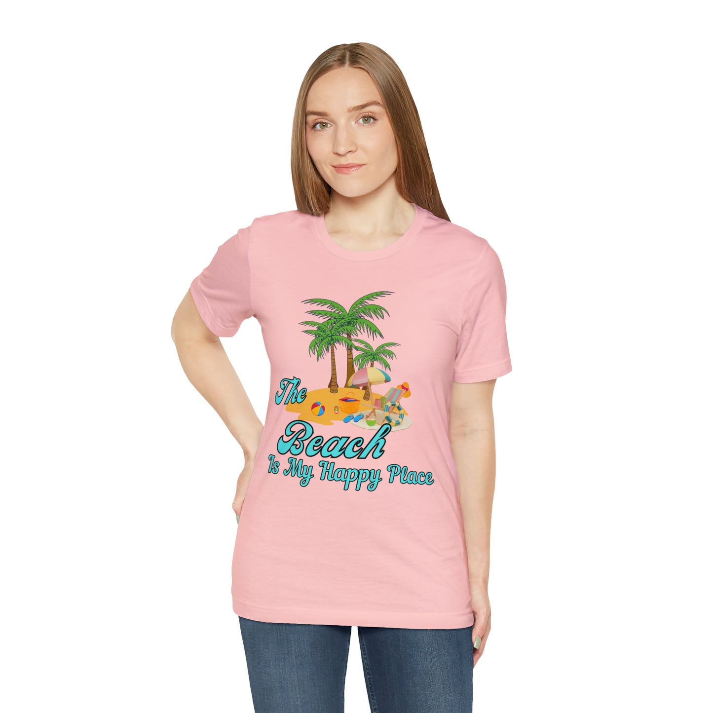 Beach shirt, The Beach is my happy place shirt, Beach t-shirt, Summer shirt, Beachwear, Beach fashion, Stylish beach apparel